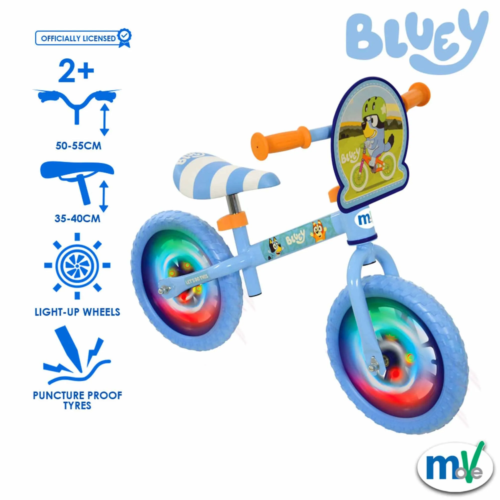 Bluey 12" Balance Bike with Light Up Wheels