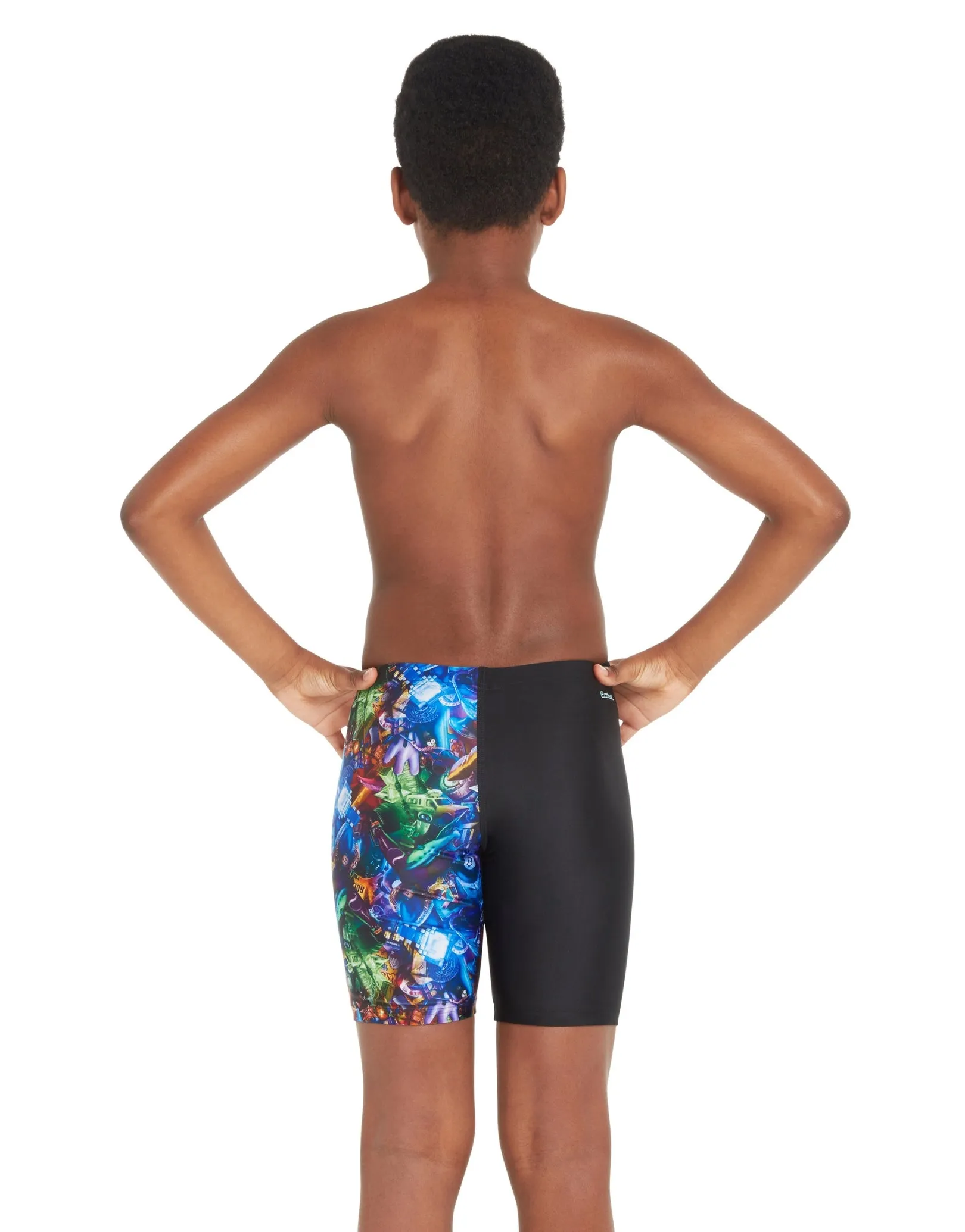 Boys Reflection Volt Swim Jammer - Black/Multi