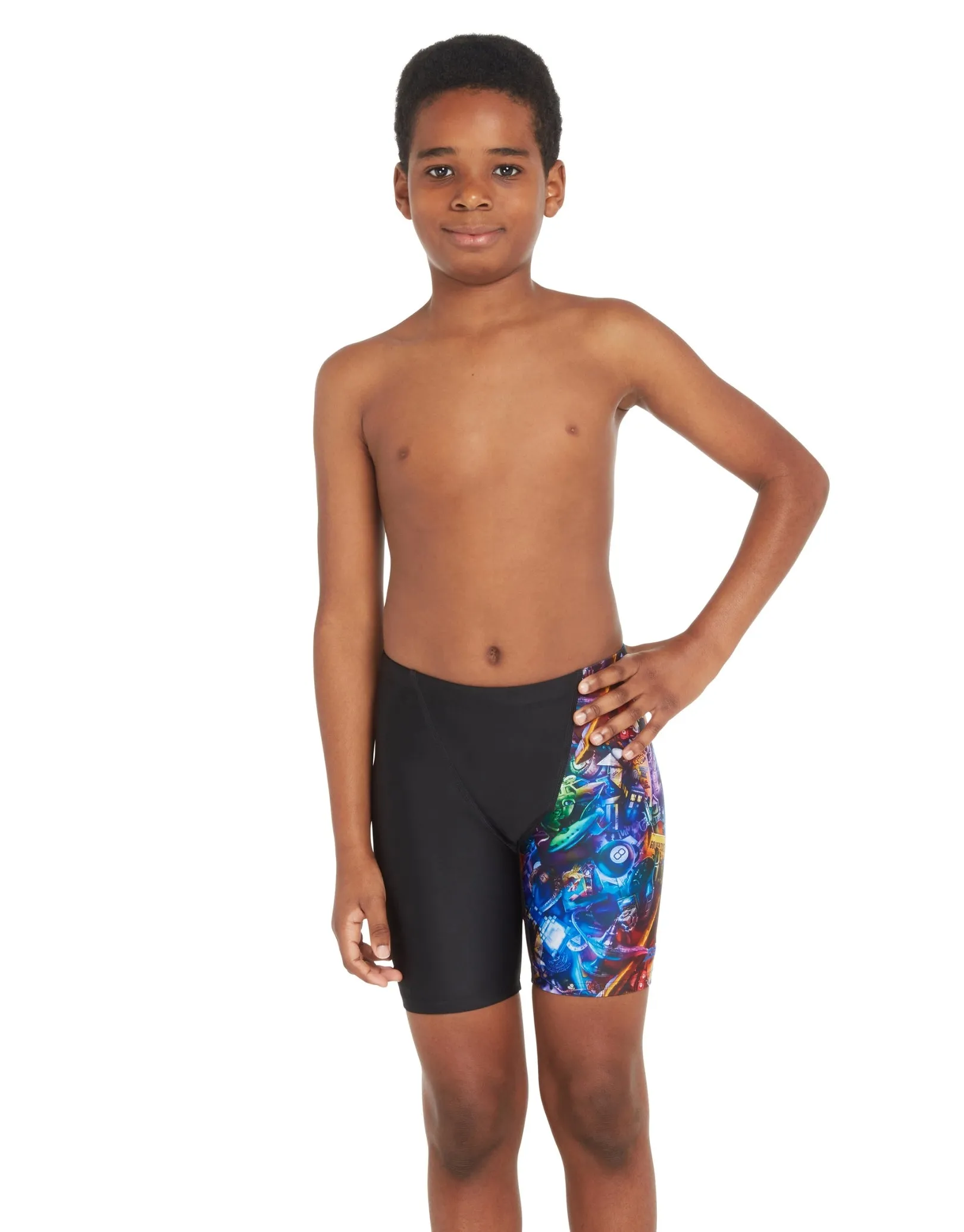 Boys Reflection Volt Swim Jammer - Black/Multi
