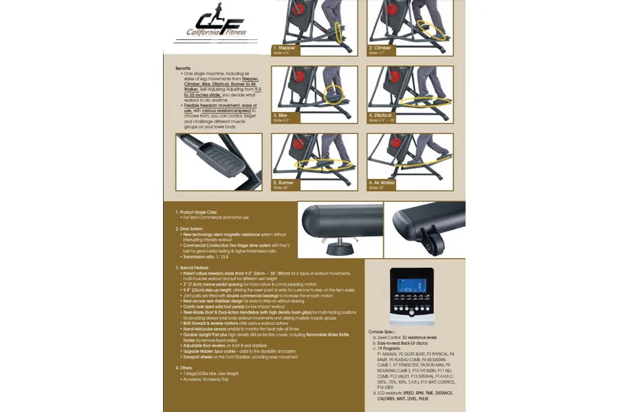 California Fitness AM3 Adaptive Motion Elliptical (DEMO) (🏃MEMORIAL SPECIAL)