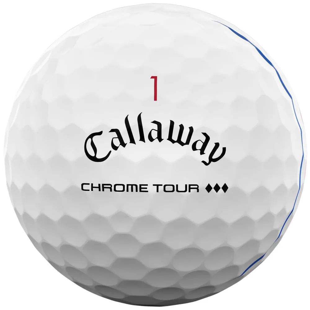 Callaway Chrome Tour TD Triple Track Golf Balls - White - 12 Pack