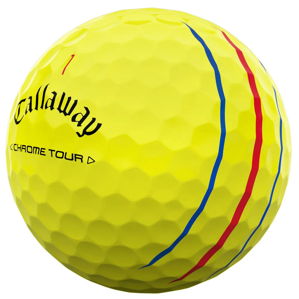 Callaway Chrome Tour Triple Track Golf Balls - Yellow - 12 Pack