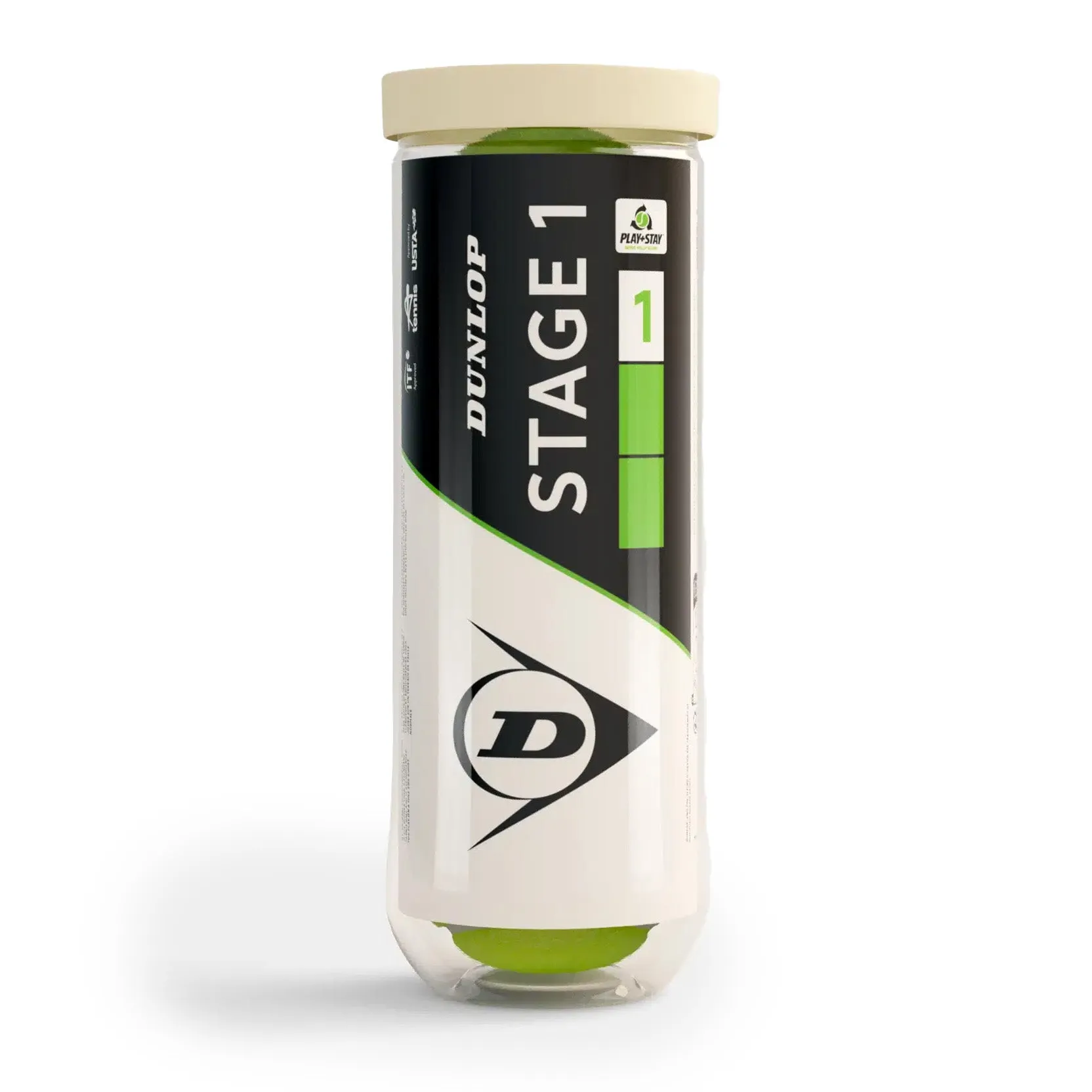 Dunlop Stage 1 Green Mini Tennis Balls - Tube of 3