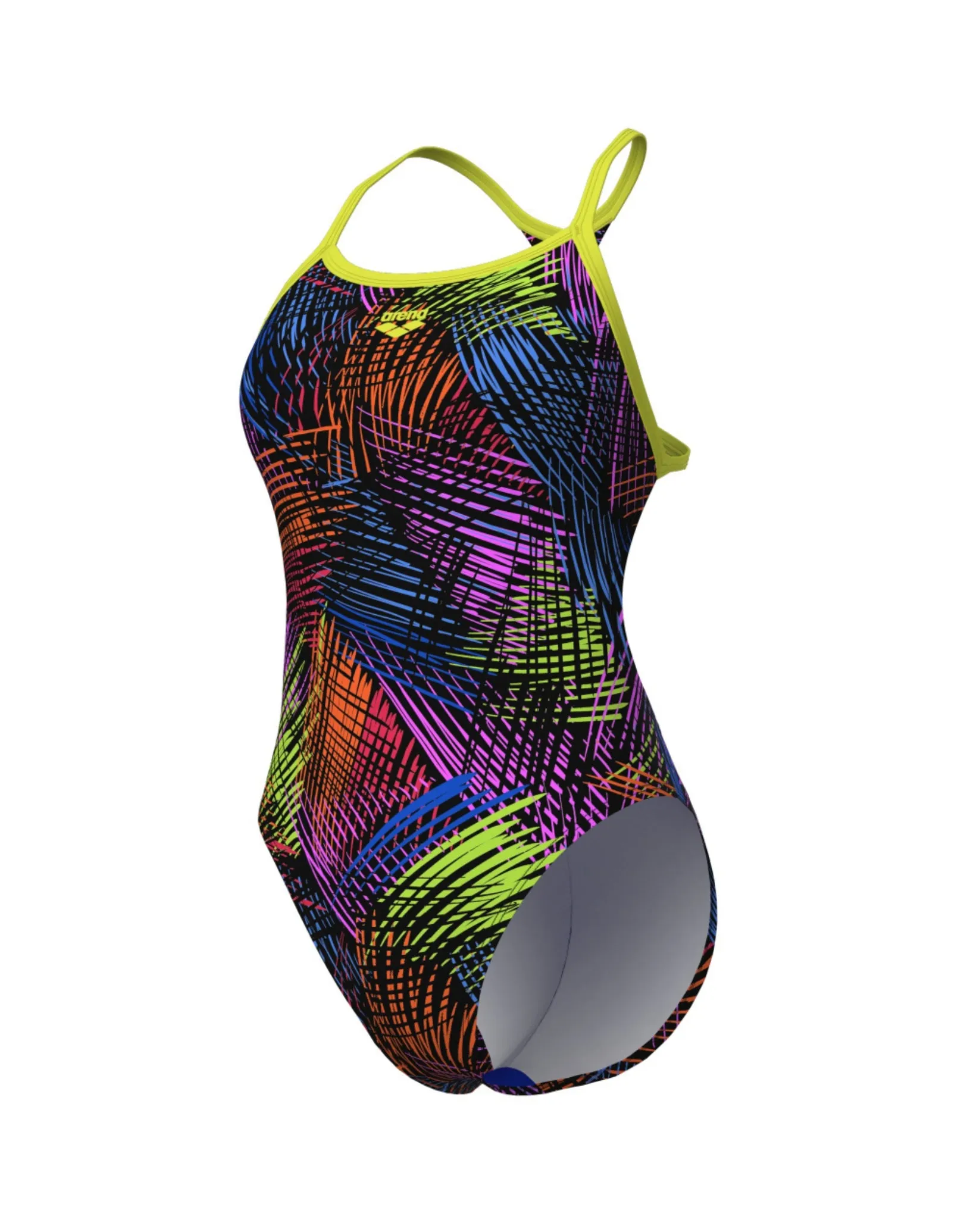 Energy Booster Back Swimsuit - Green/Black Multi
