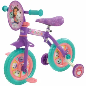 Gabby's Dollhouse 2-in-1 10" Wheel Size Training Bike