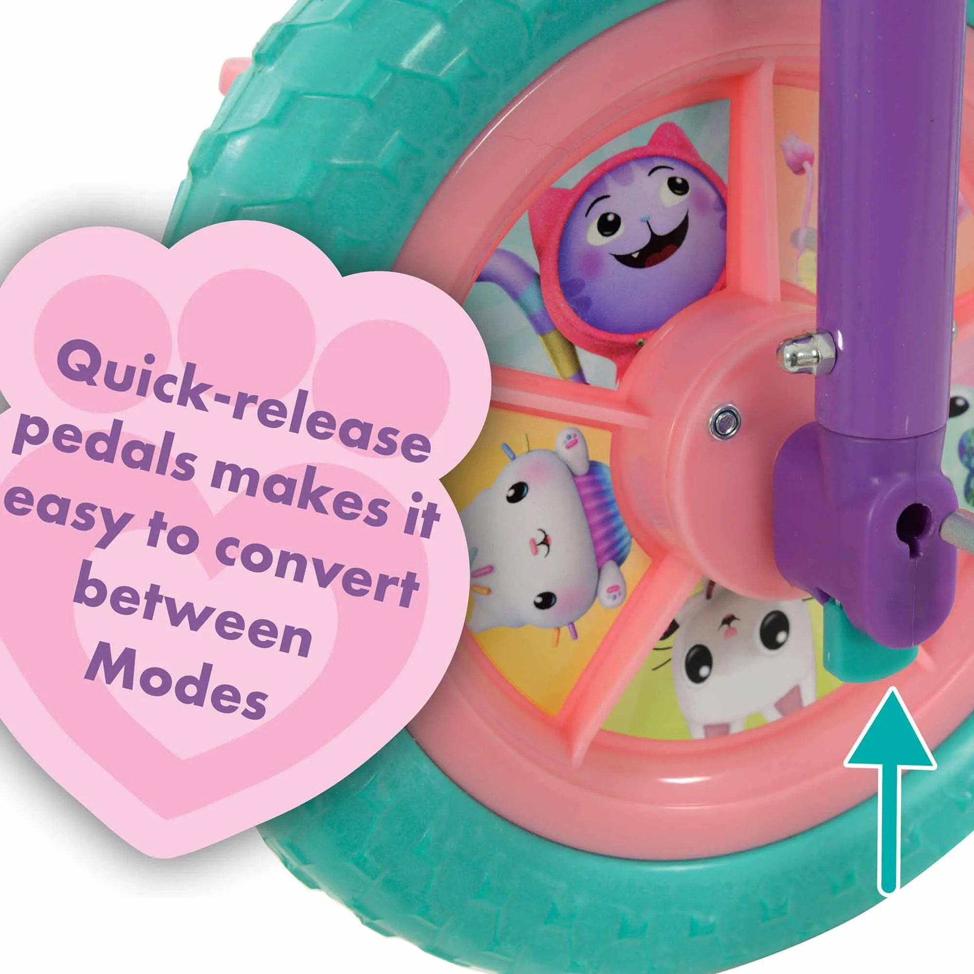 Gabby's Dollhouse 2-in-1 10" Wheel Size Training Bike