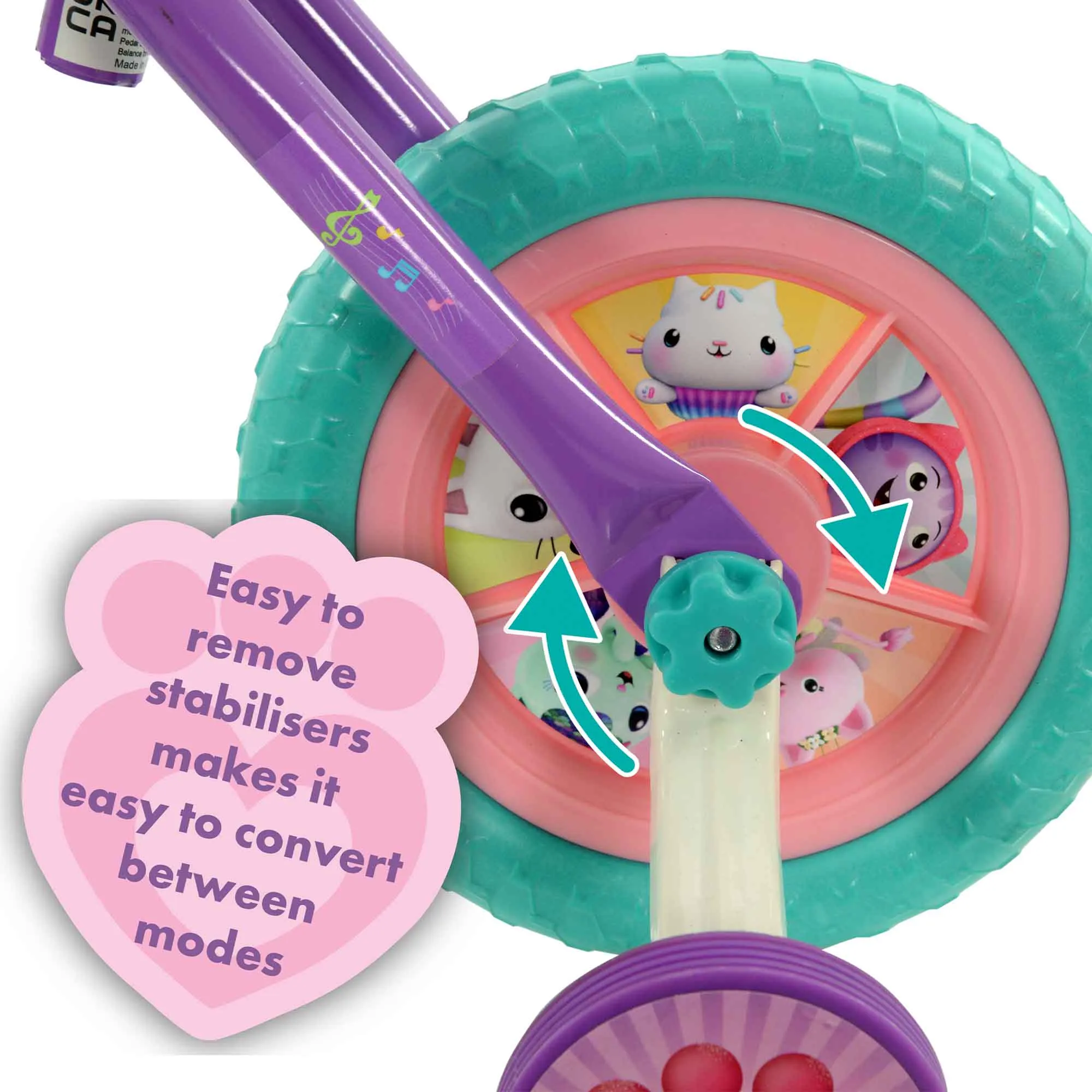 Gabby's Dollhouse 2-in-1 10" Wheel Size Training Bike