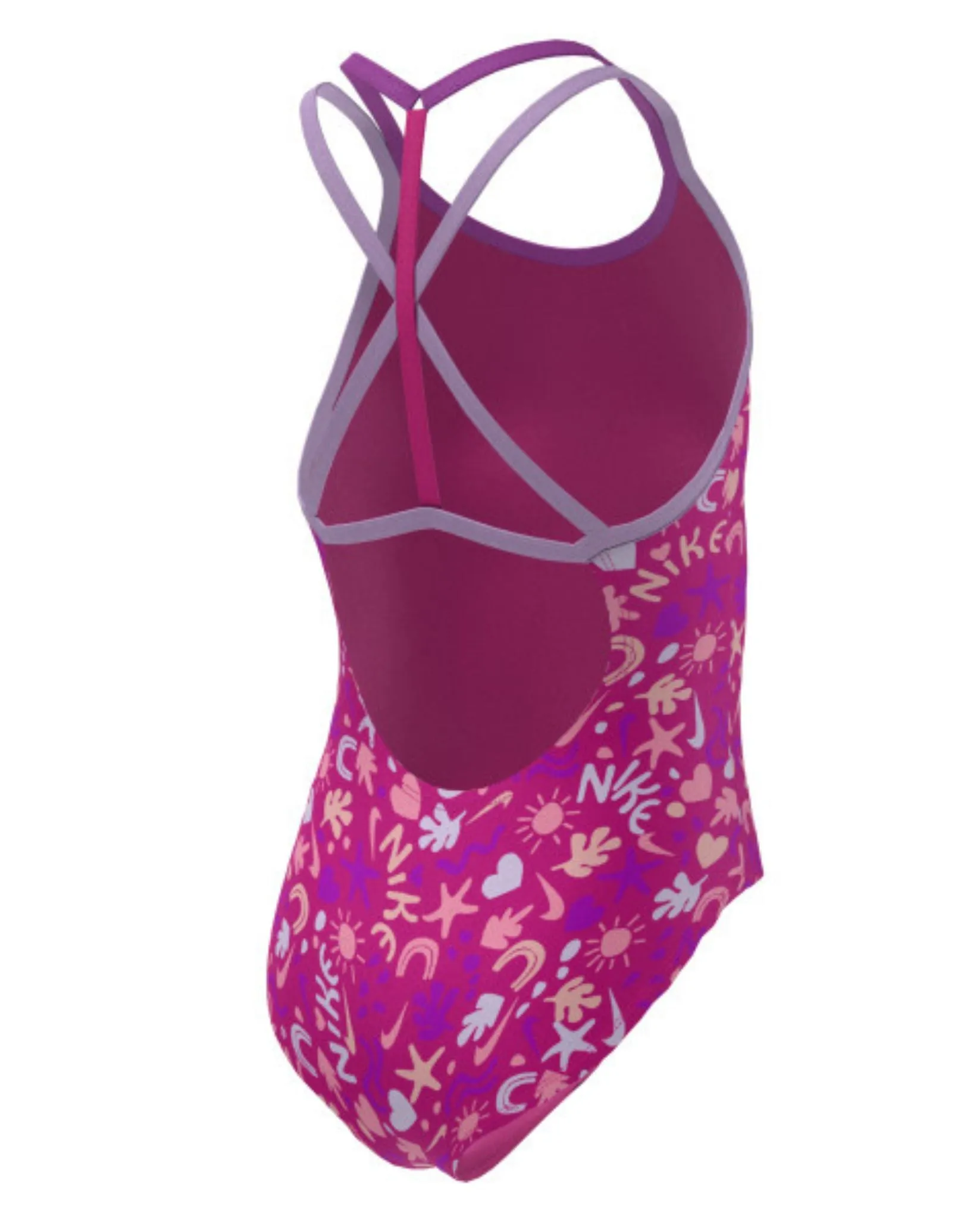 Girls Fun Forest T-Crossback Swimsuit - Pink Prime