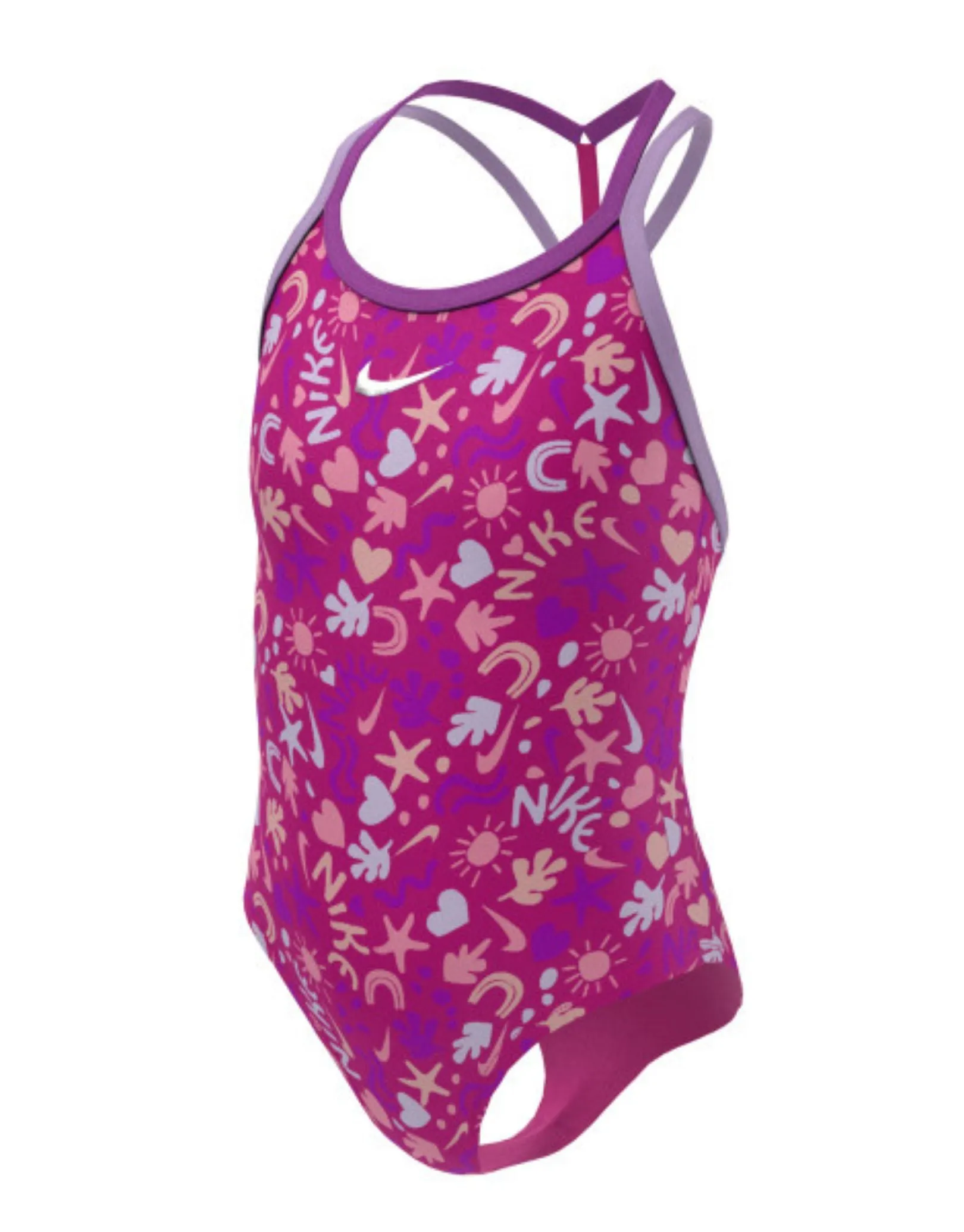 Girls Fun Forest T-Crossback Swimsuit - Pink Prime