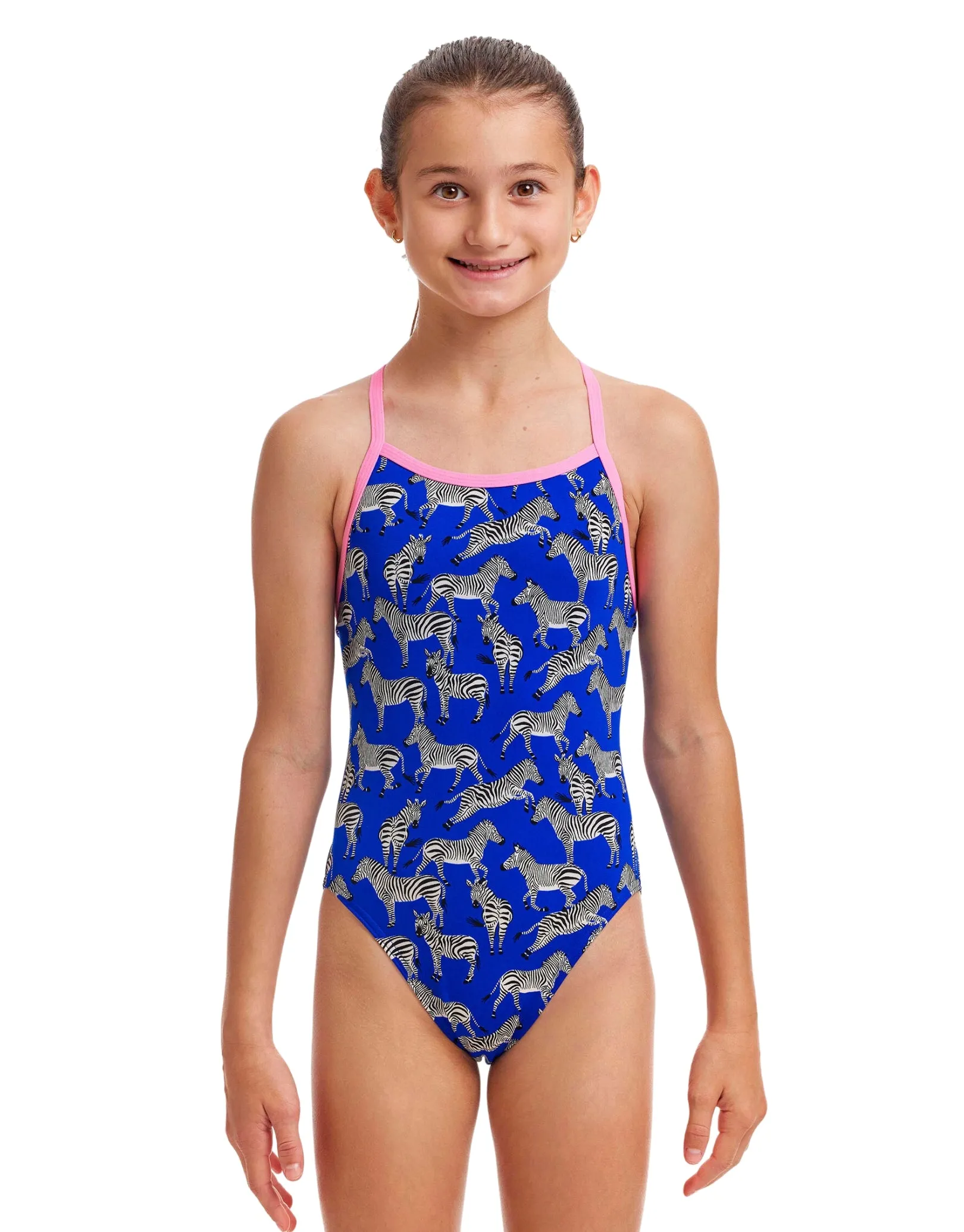 Girls Prance Party Single Strap Swimsuit - Blue