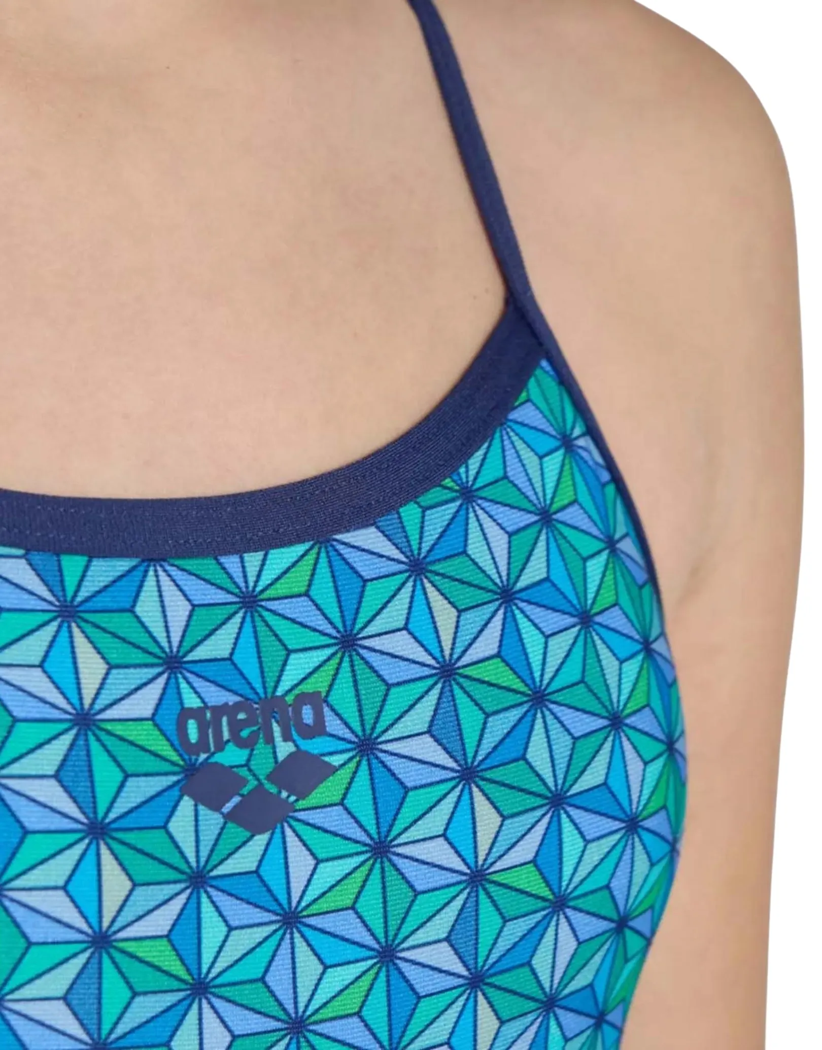 Girls Starfish Lightdrop Back Swimsuit - Navy/Turquoise/Multi