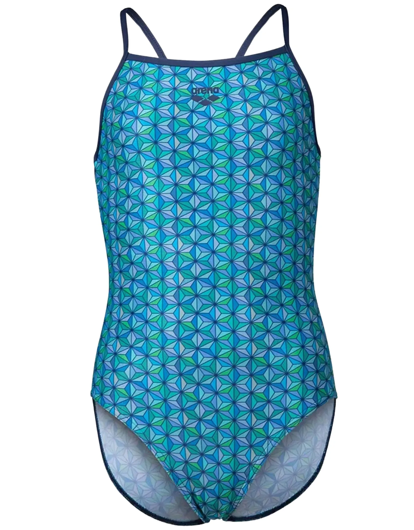 Girls Starfish Lightdrop Back Swimsuit - Navy/Turquoise/Multi