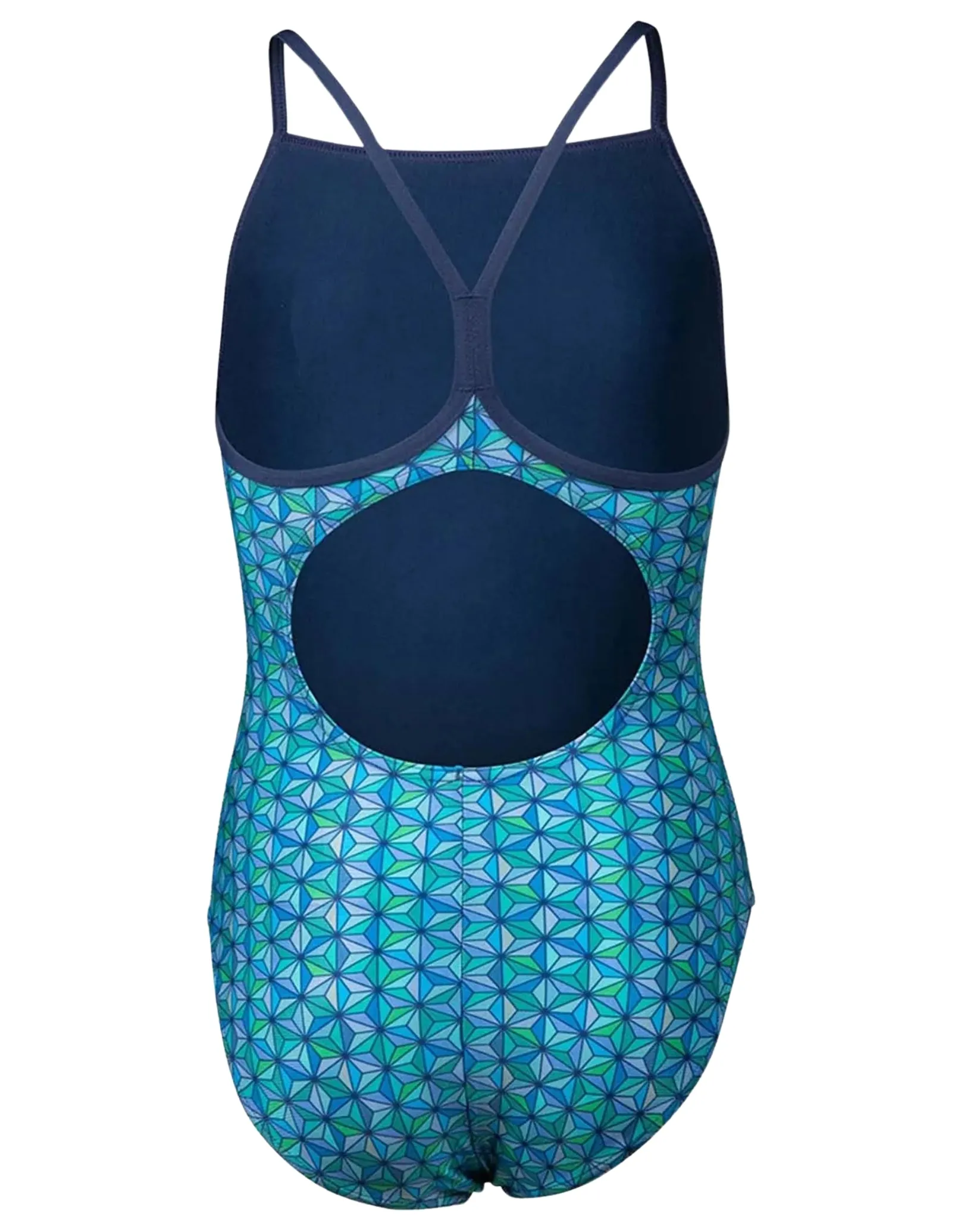 Girls Starfish Lightdrop Back Swimsuit - Navy/Turquoise/Multi
