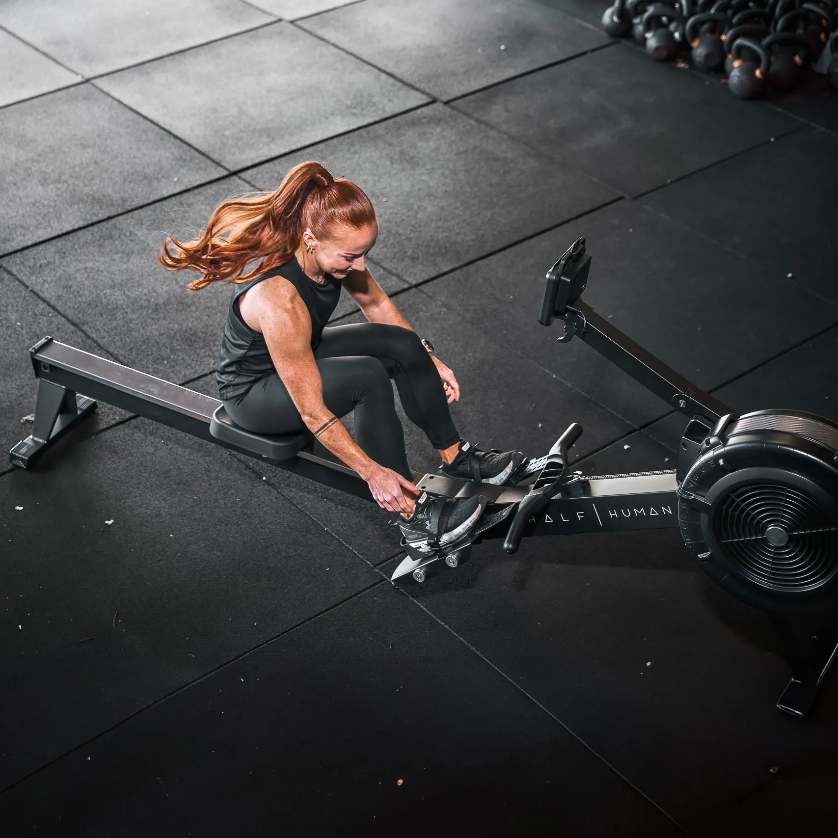 Half Human Air Rowing Machine