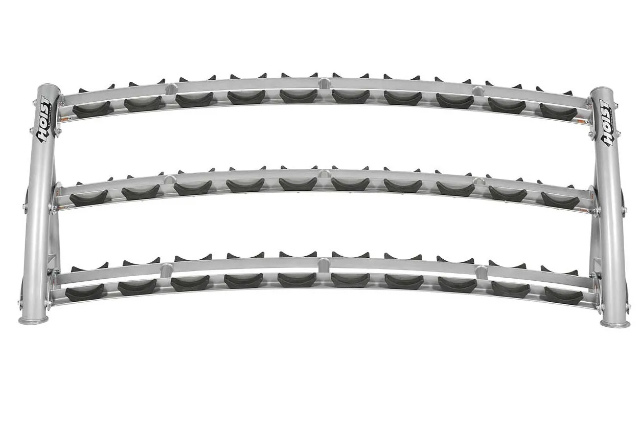 Hoist 3-Tier Horizontal Saddle Dumbbell Rack (CF-3461-3) (15 Pair)
