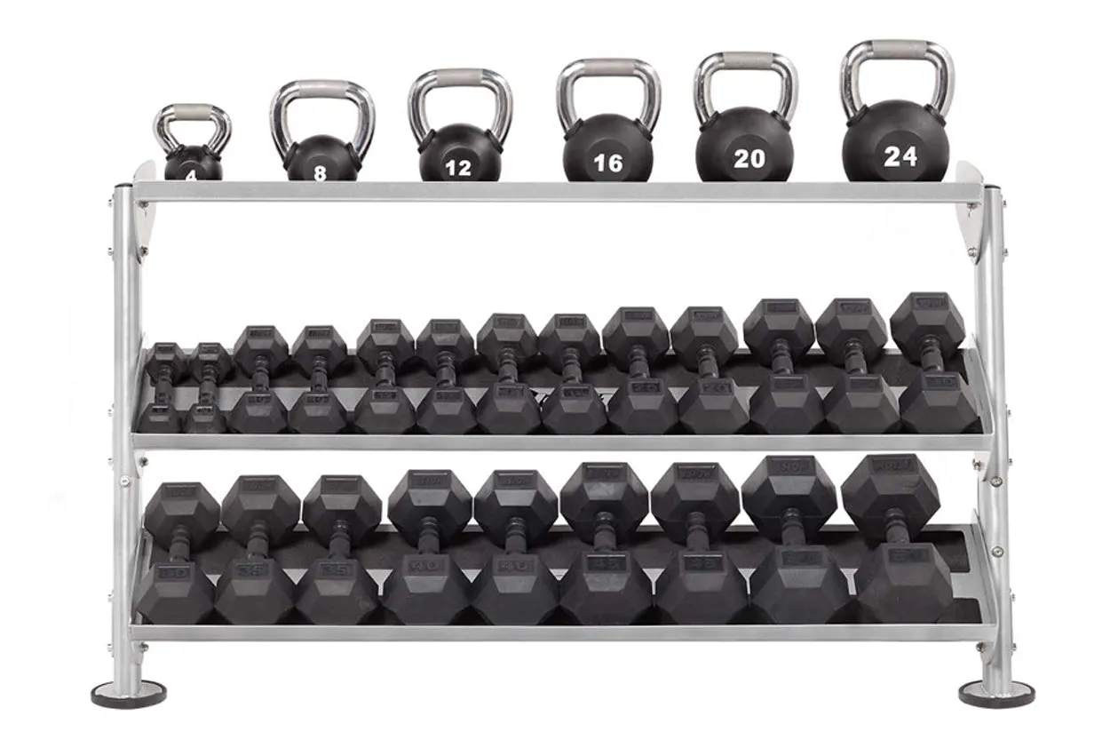 Hoist 60" 2-Tier Dumbbell Rack w/ Optional 3rd Tier (HF-5461-60)