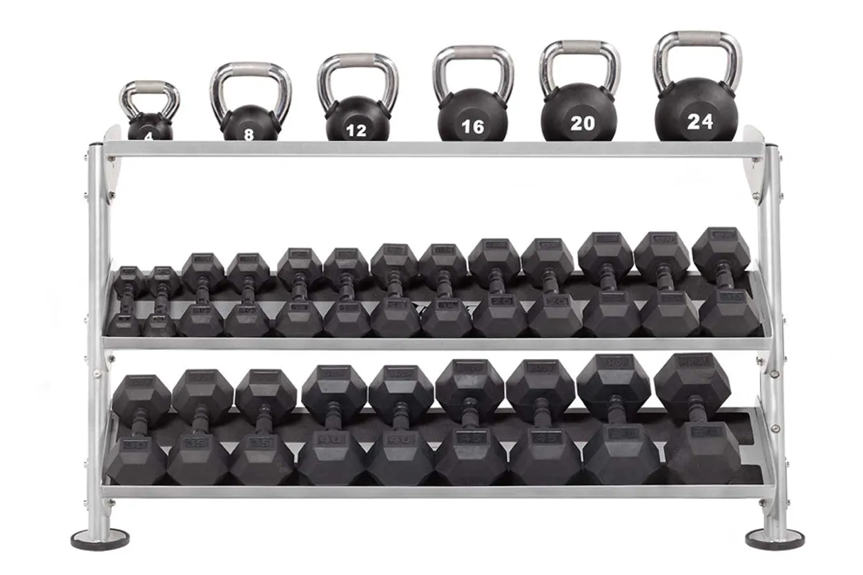 Hoist 60" 2-Tier Dumbbell Rack w/ Optional 3rd Tier (HF-5461-60)