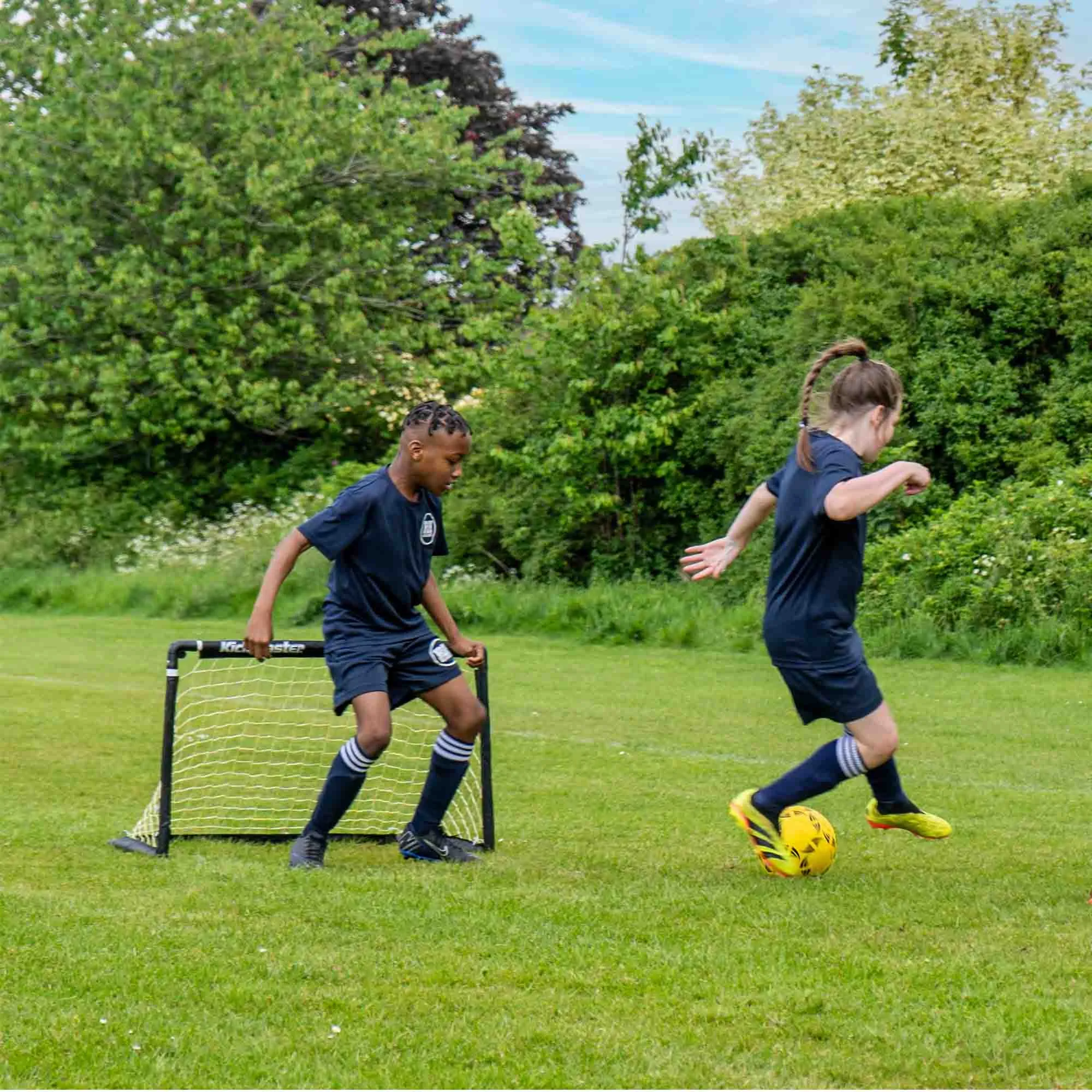 Kickmaster One on One Folding Football Goal Set