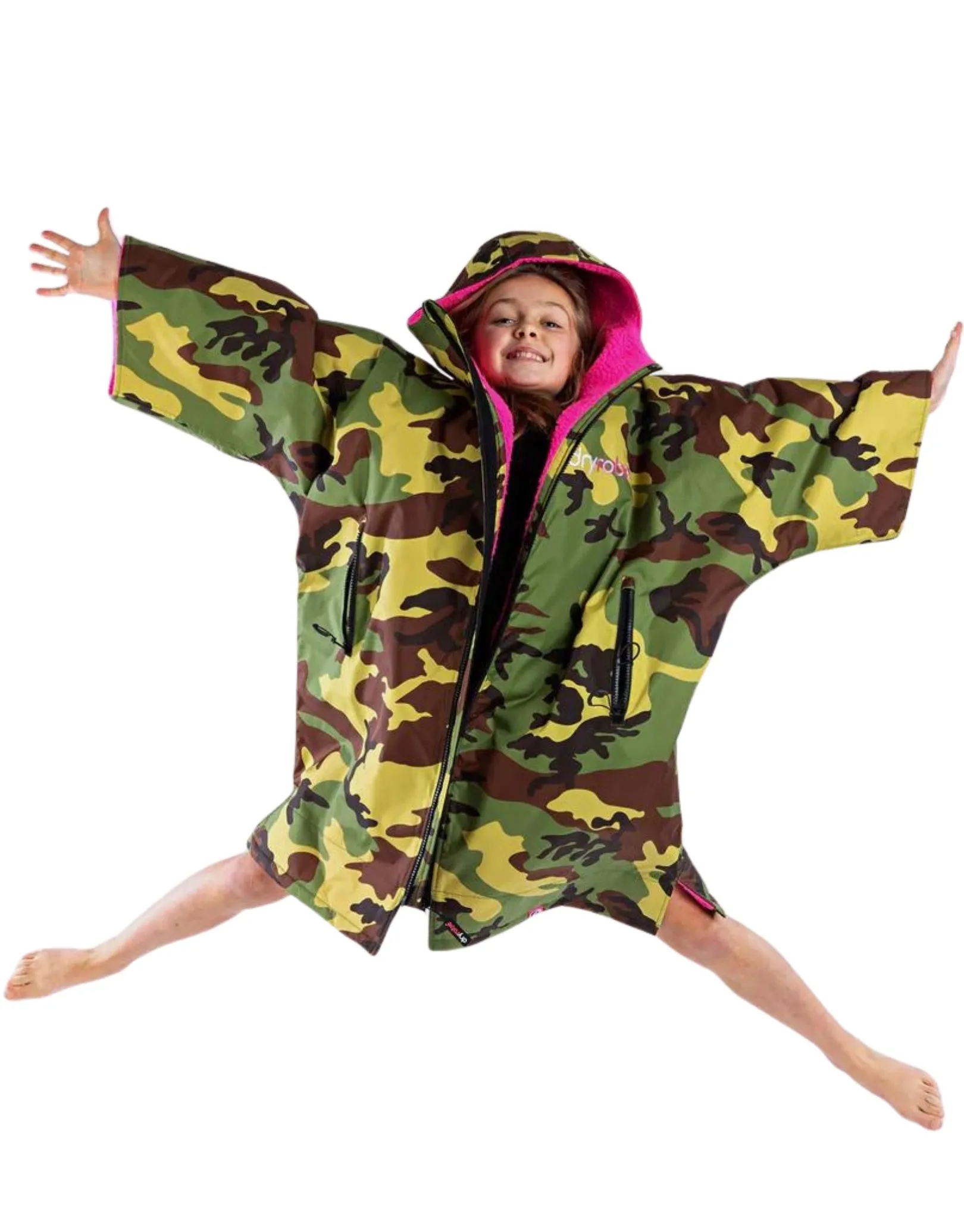 Kids Advance Short Sleeve Robe 5-9 yrs - Camo Pink