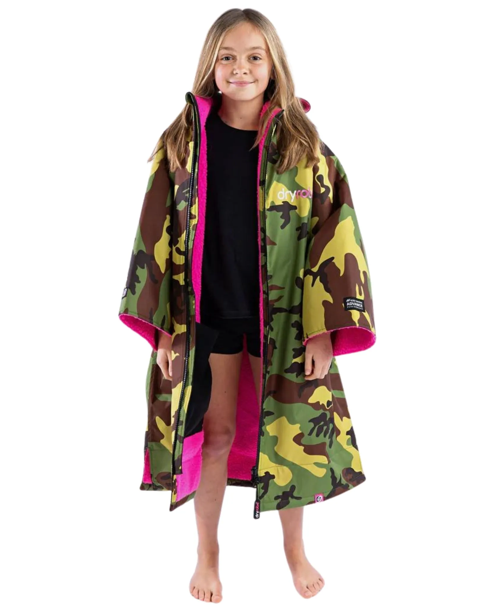 Kids Advance Short Sleeve Robe 5-9 yrs - Camo Pink