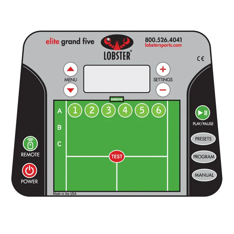 Lobster Elite Grand Slam 5 Ball Machine with Remote Control