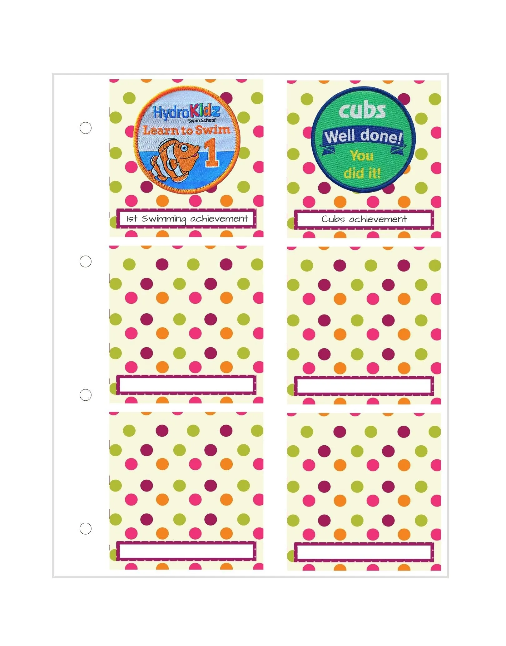 Medal, Badge & Certificate Case - Spotty
