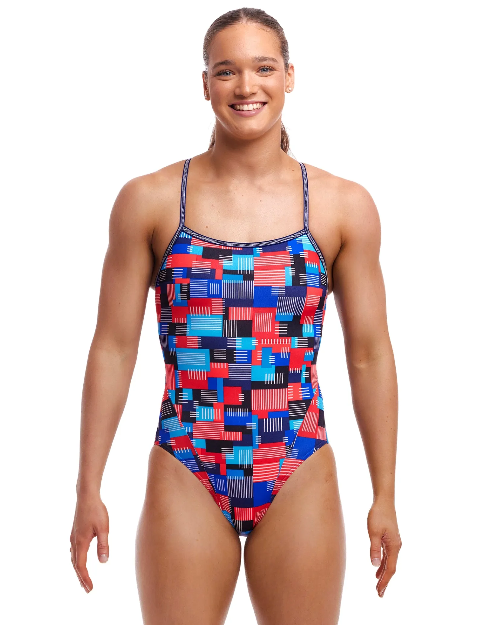 Motherboard Single Strap Swimsuit - Blue/Multi