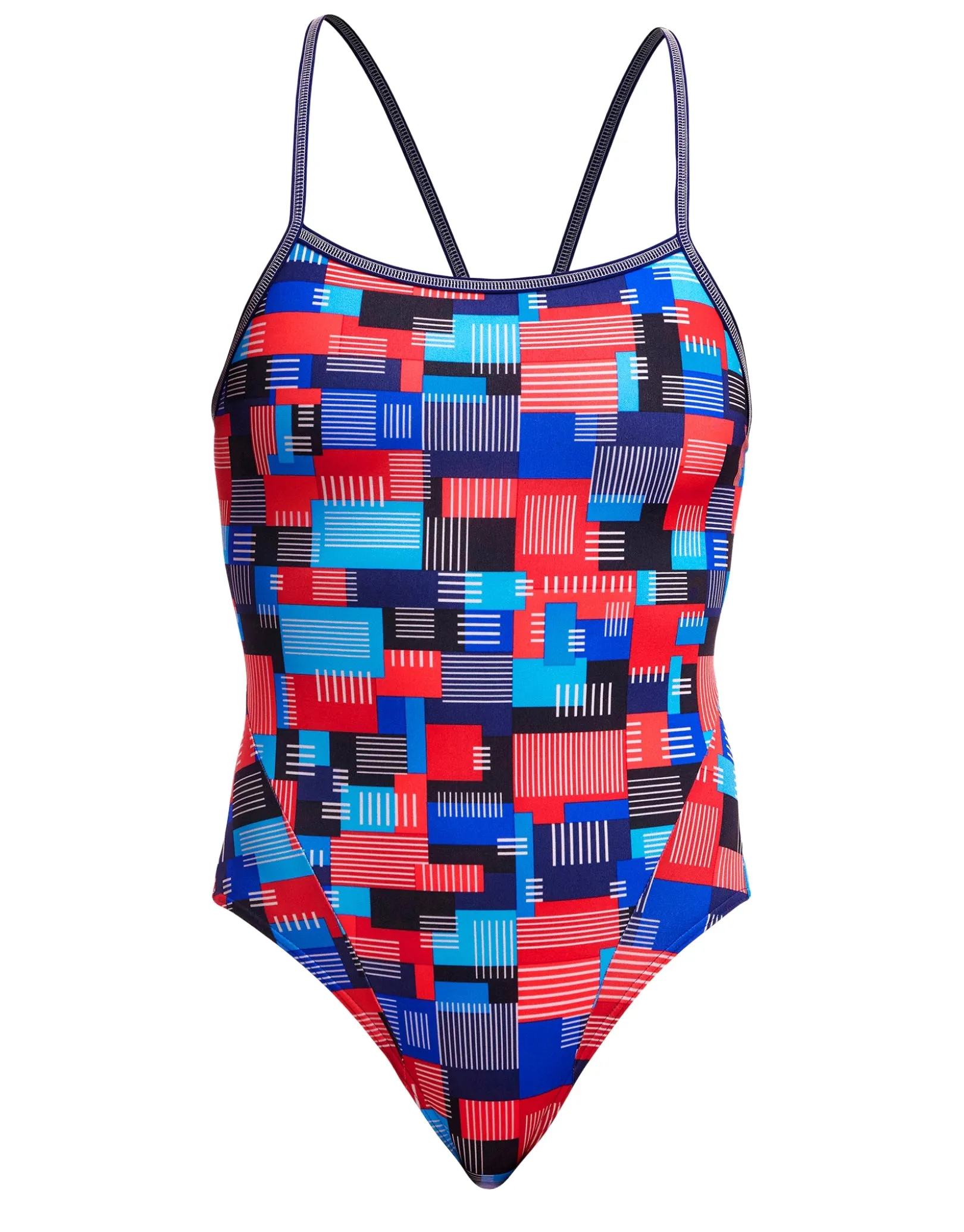 Motherboard Single Strap Swimsuit - Blue/Multi