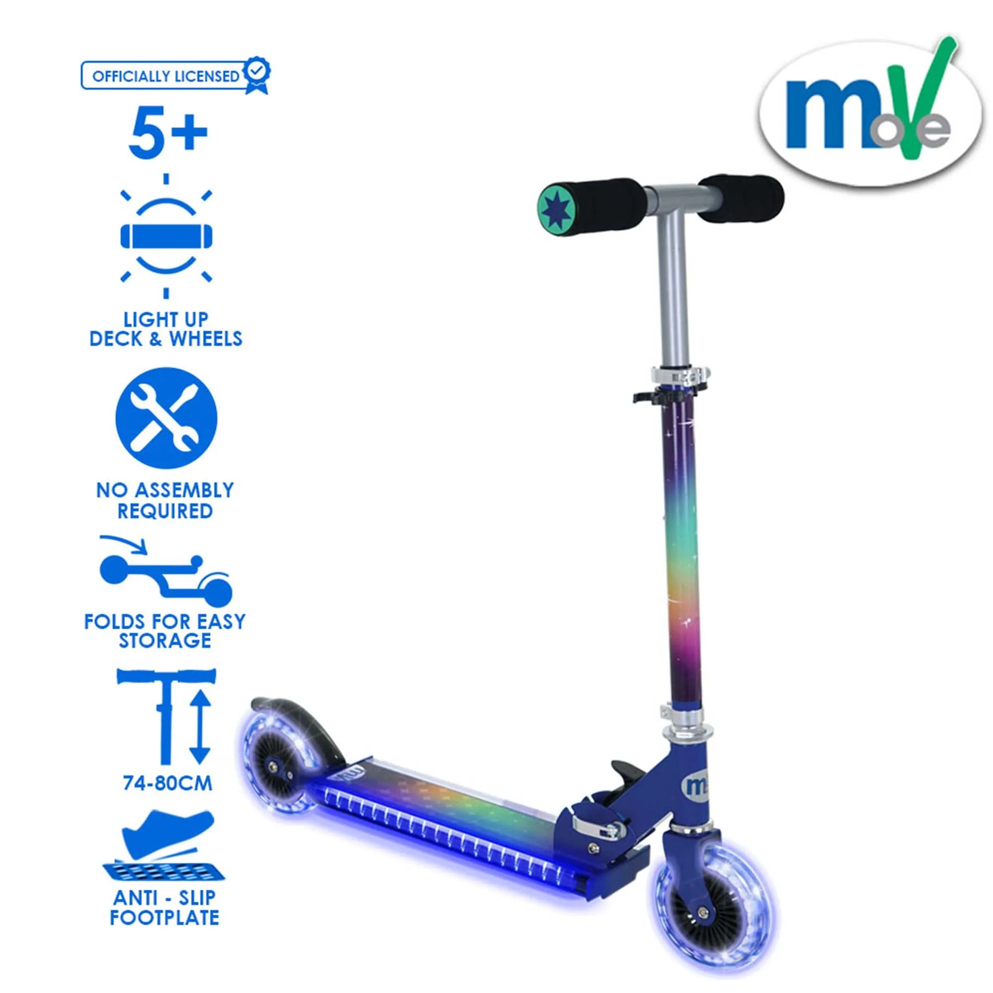 MoVe Electro-lite Nova Folding In-line Scooter with Light Up Wheels