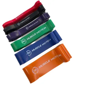 Muscle Motion Power Bands Resistance Bands (Red/Black/Purple/Green/Red/Orange)