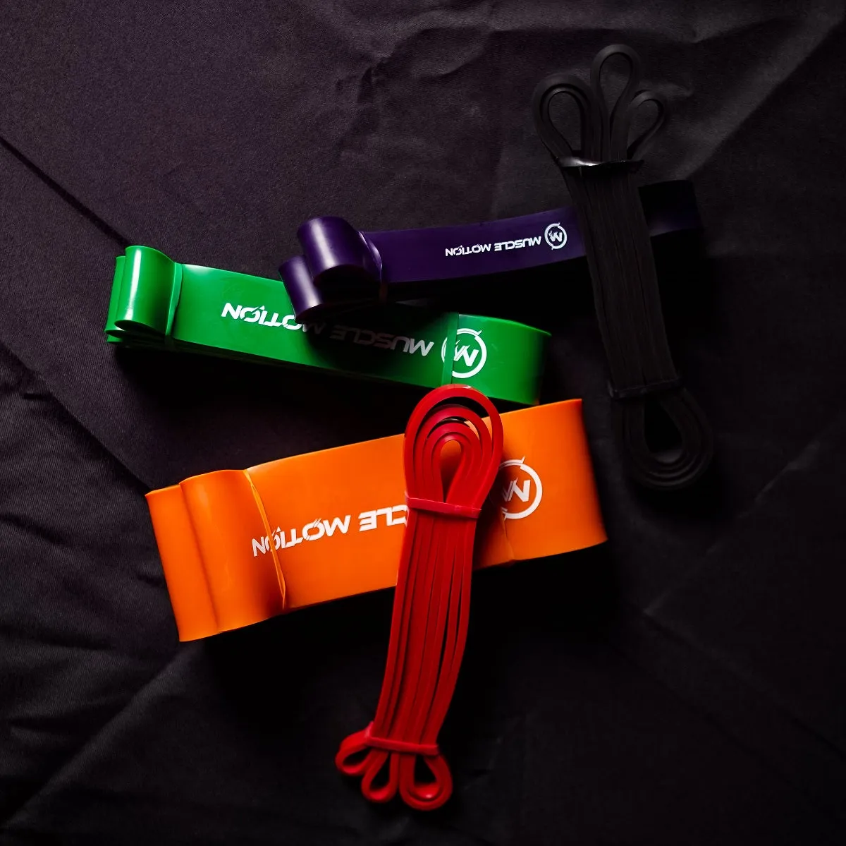 Muscle Motion Power Bands Resistance Bands (Red/Black/Purple/Green/Red/Orange)