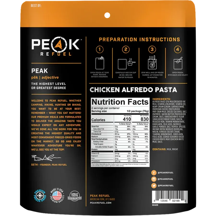 Peak Refuel | Chicken Alfredo