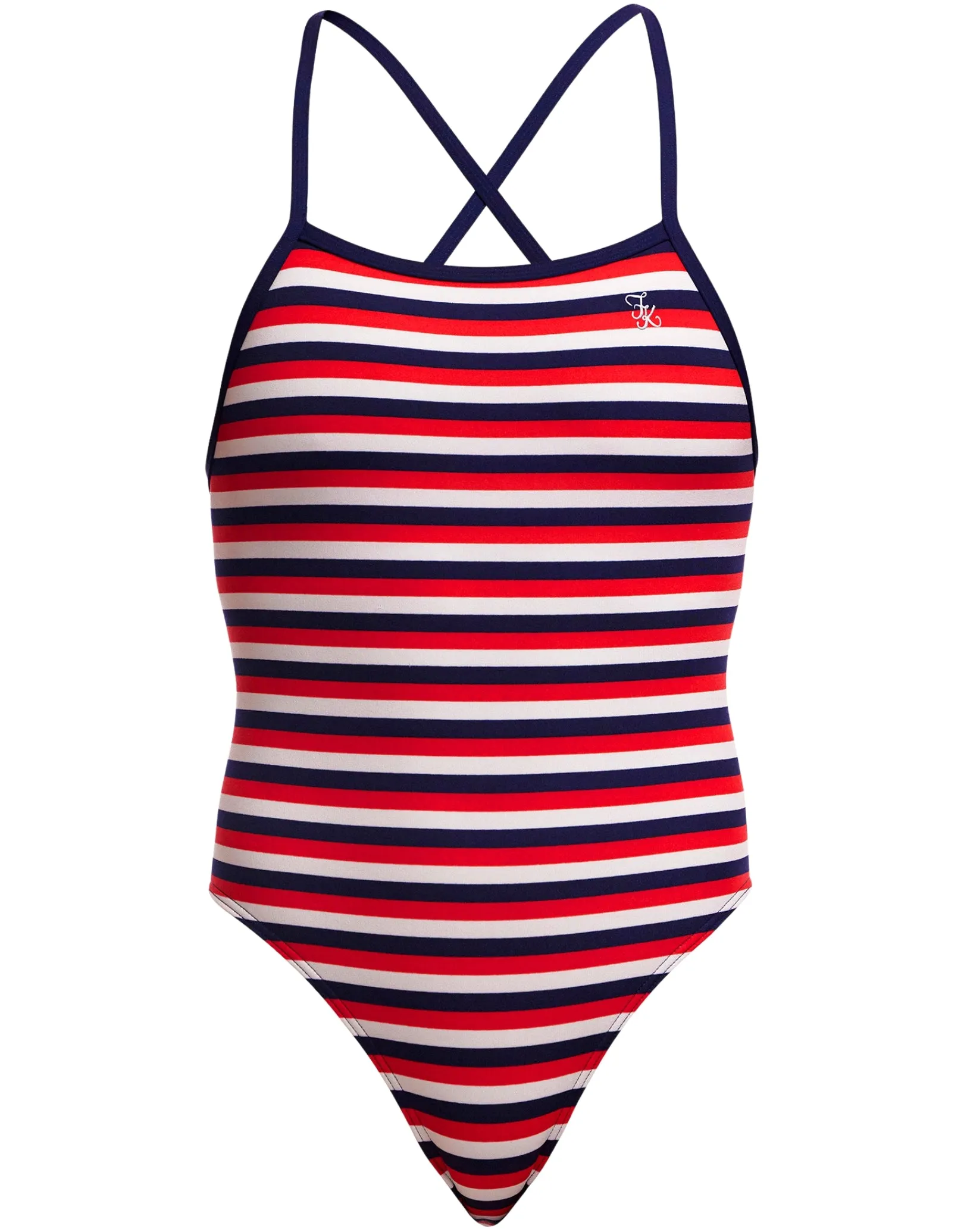 Riviera Tie Me Tight Swimsuit - Blue/White/Red