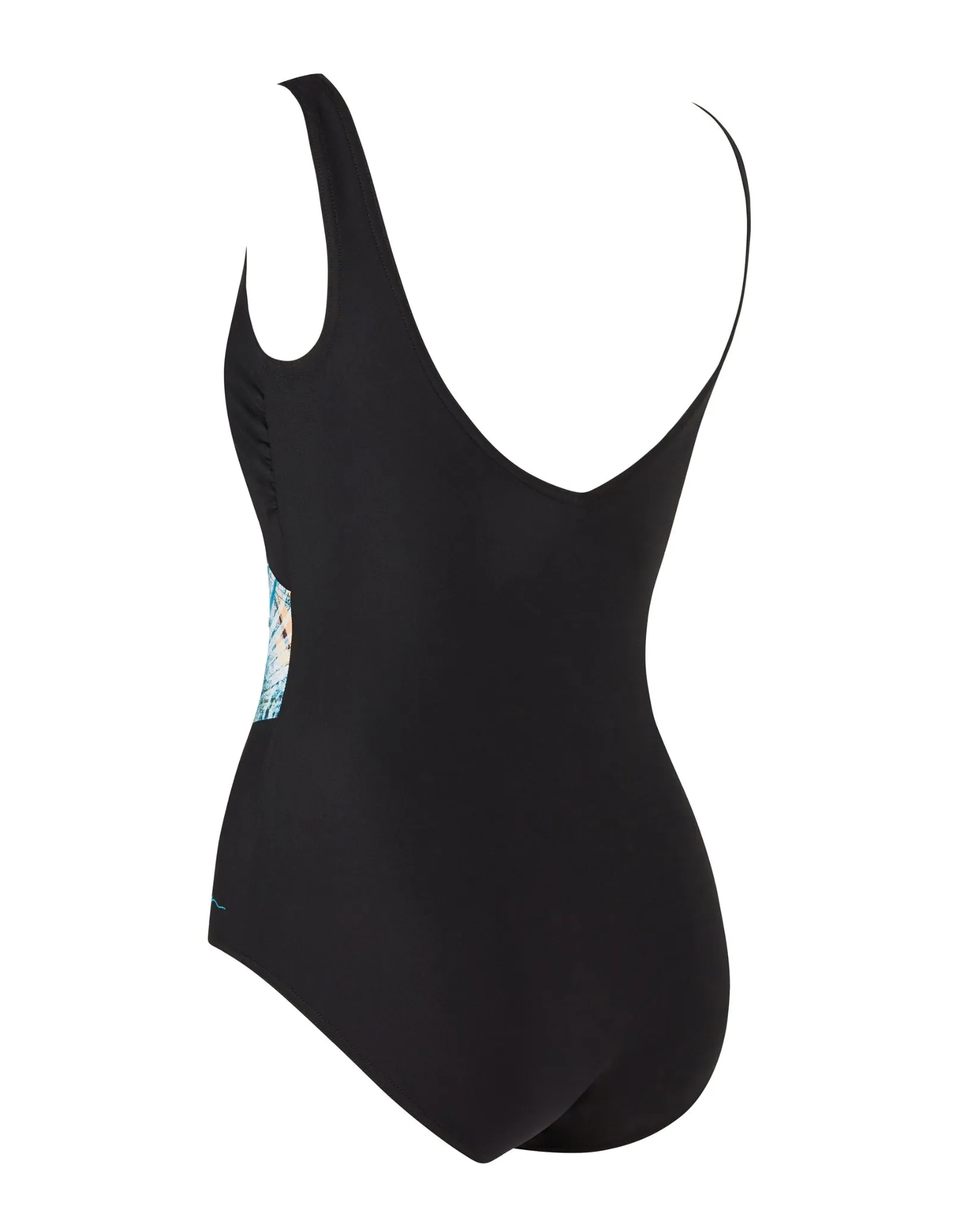 Sea Dreamer Front Crossover V Back Swimsuit - Black/Blue