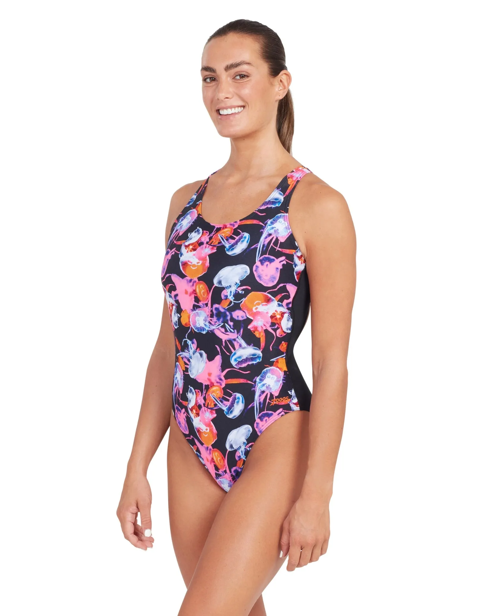 Sea Flowers Actionback Swimsuit - Black/Multi