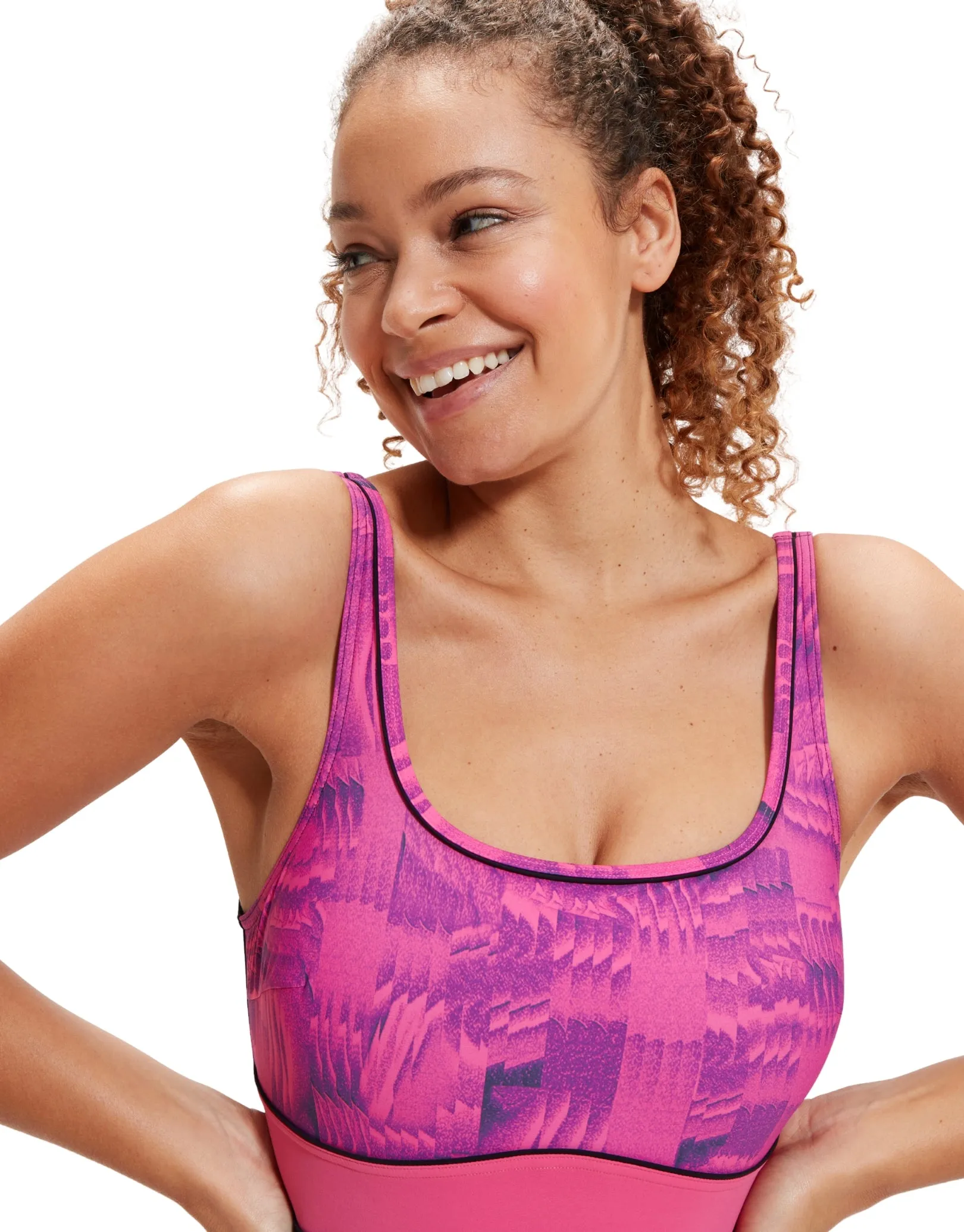 Shaping Contour Eclipse Printed Swimsuit - Black/Pink