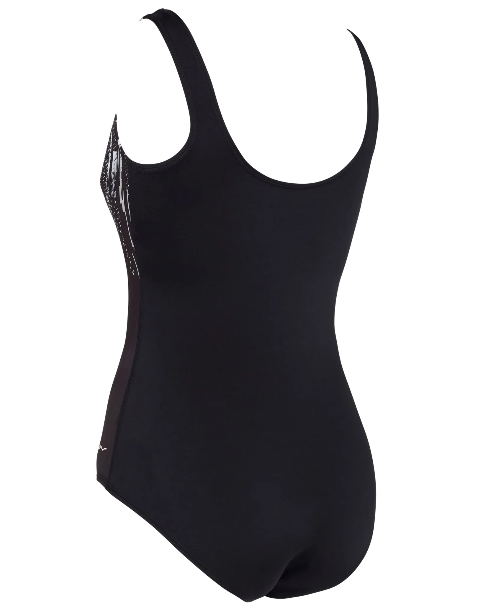 Shimmer Scoopback Swimsuit - Black/White