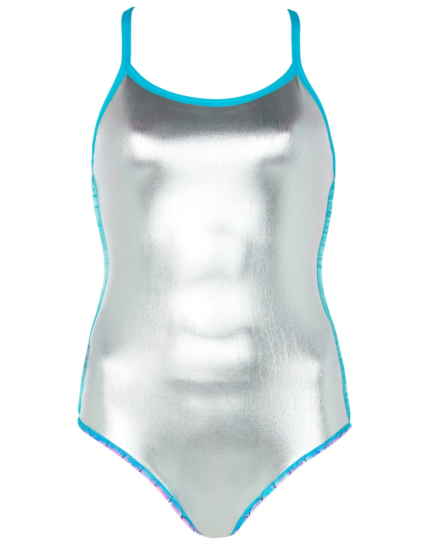Sirene Sparkle Thermal Ecofeel Strikeback Swimsuit - Aqua/Pink