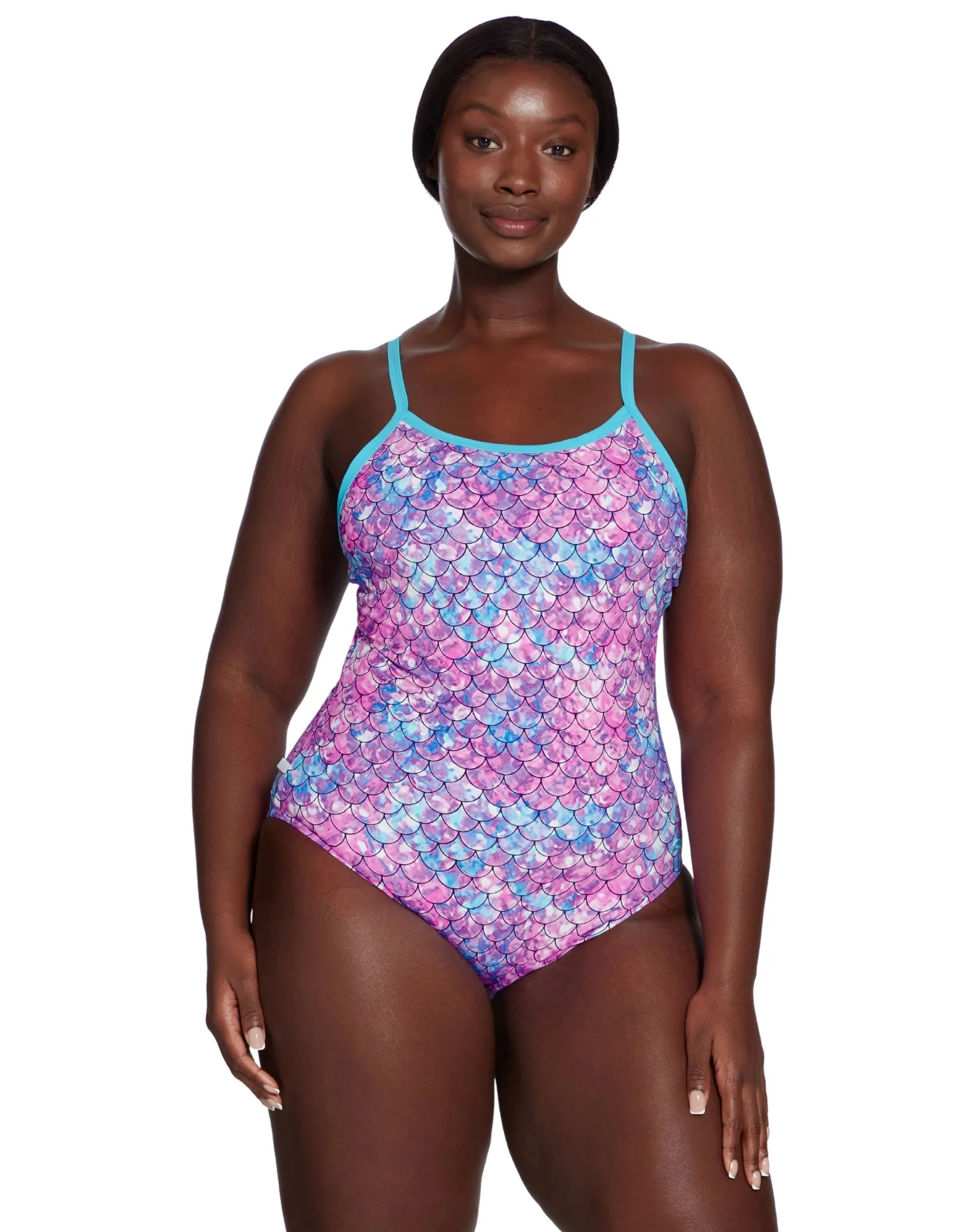 Sirene Sparkle Thermal Ecofeel Strikeback Swimsuit - Aqua/Pink