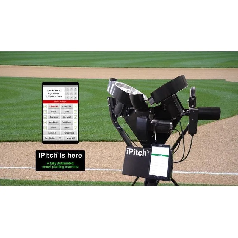 Spinball iPitch Smart Baseball 3 Wheel Pitching Machine IPBB