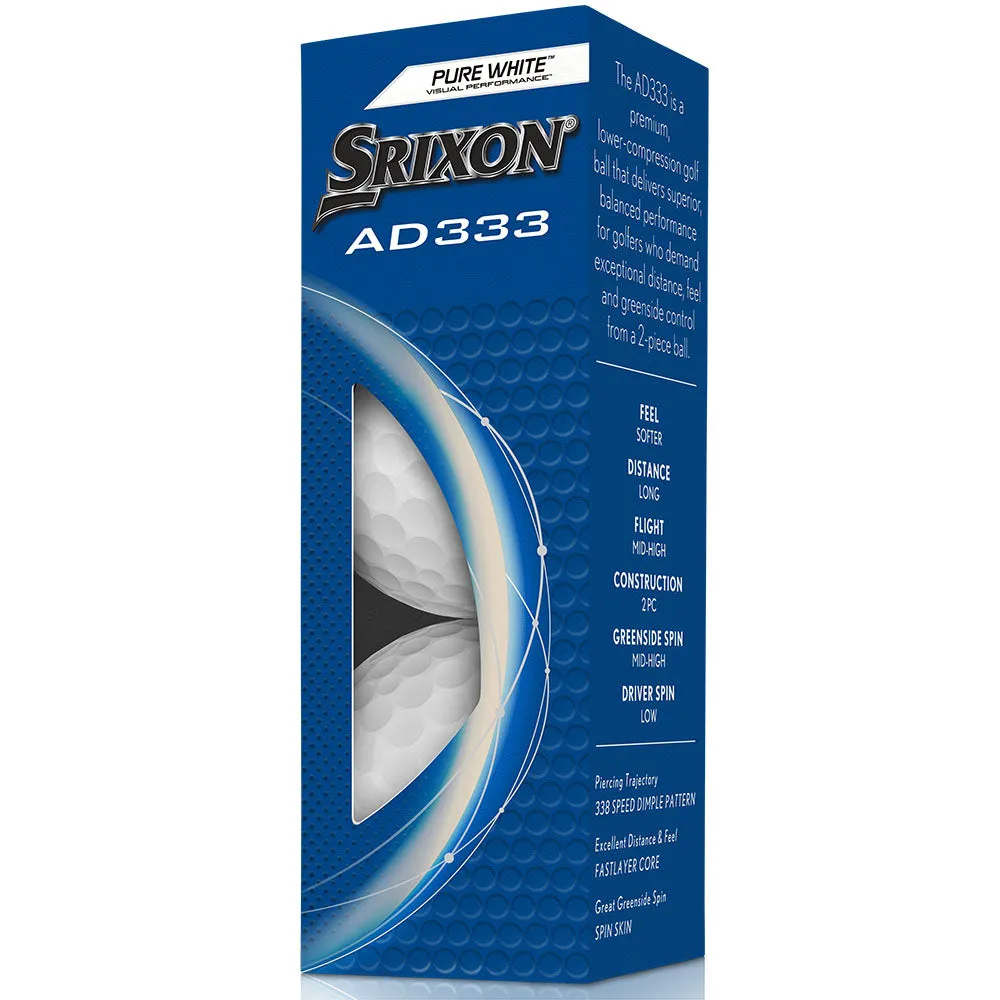 Srixon AD333 Golf Balls - White - 12 Pack