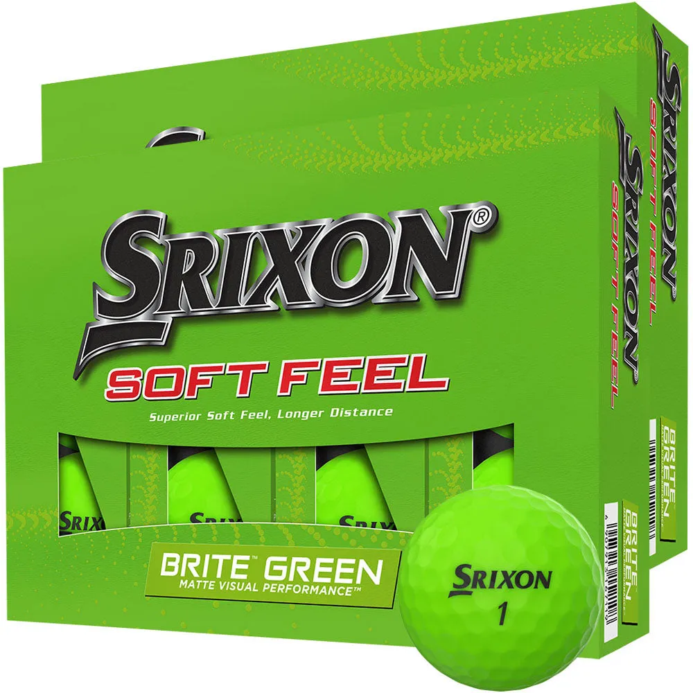 Srixon Soft Feel Golf Balls - Brite Green - Festive Double Dozen