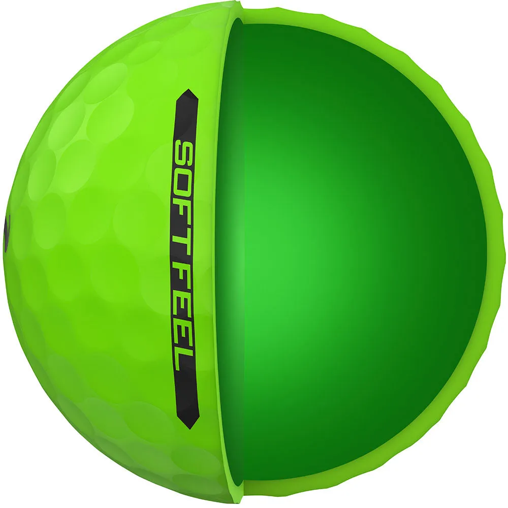 Srixon Soft Feel Golf Balls - Brite Green - Festive Double Dozen