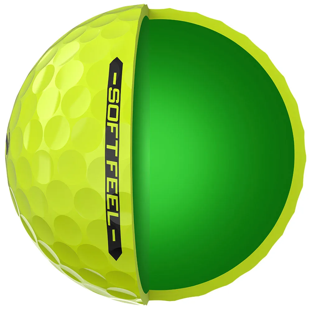 Srixon Soft Feel Golf Balls - Yellow - 12 Pack