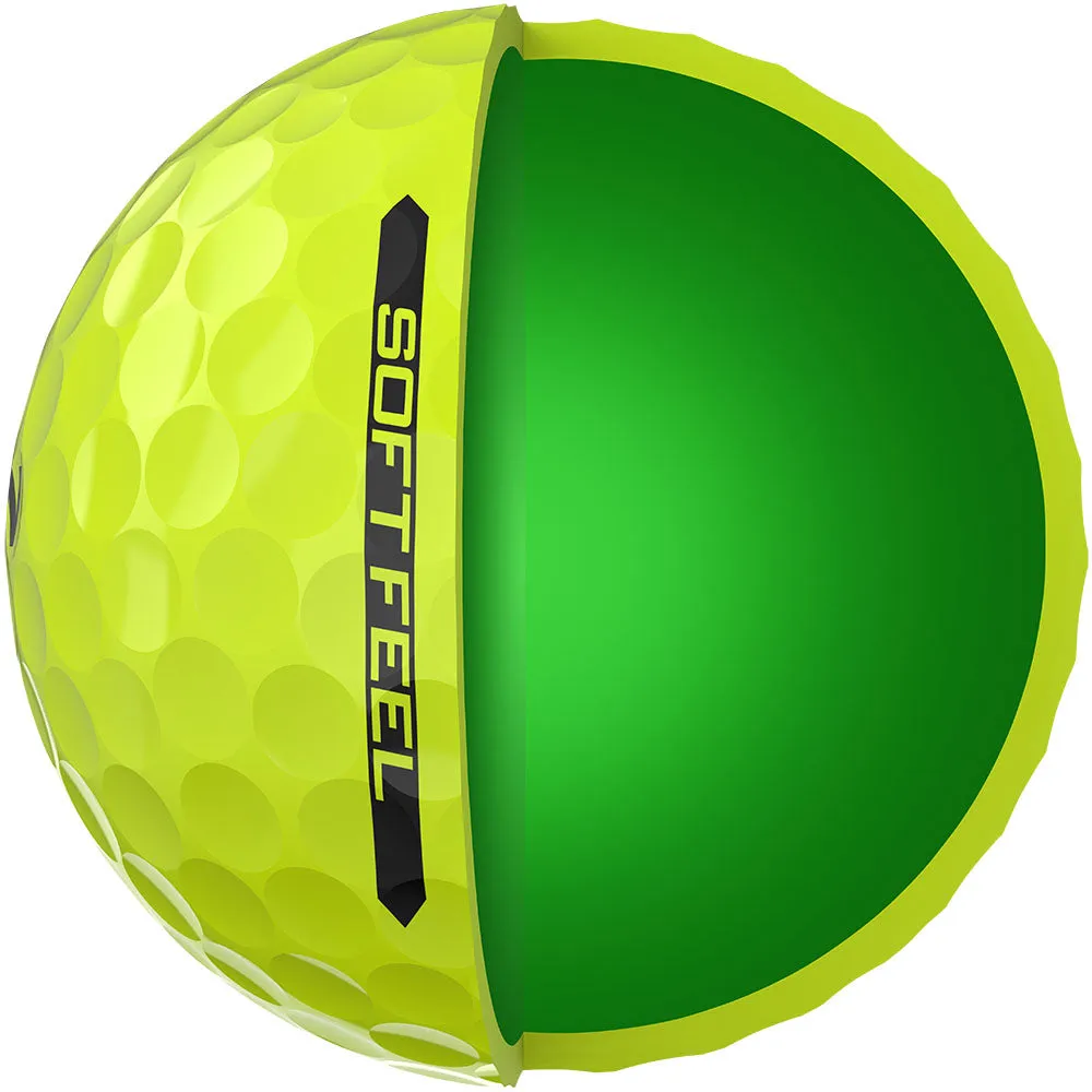 Srixon Soft Feel Golf Balls - Yellow - Festive Double Dozen