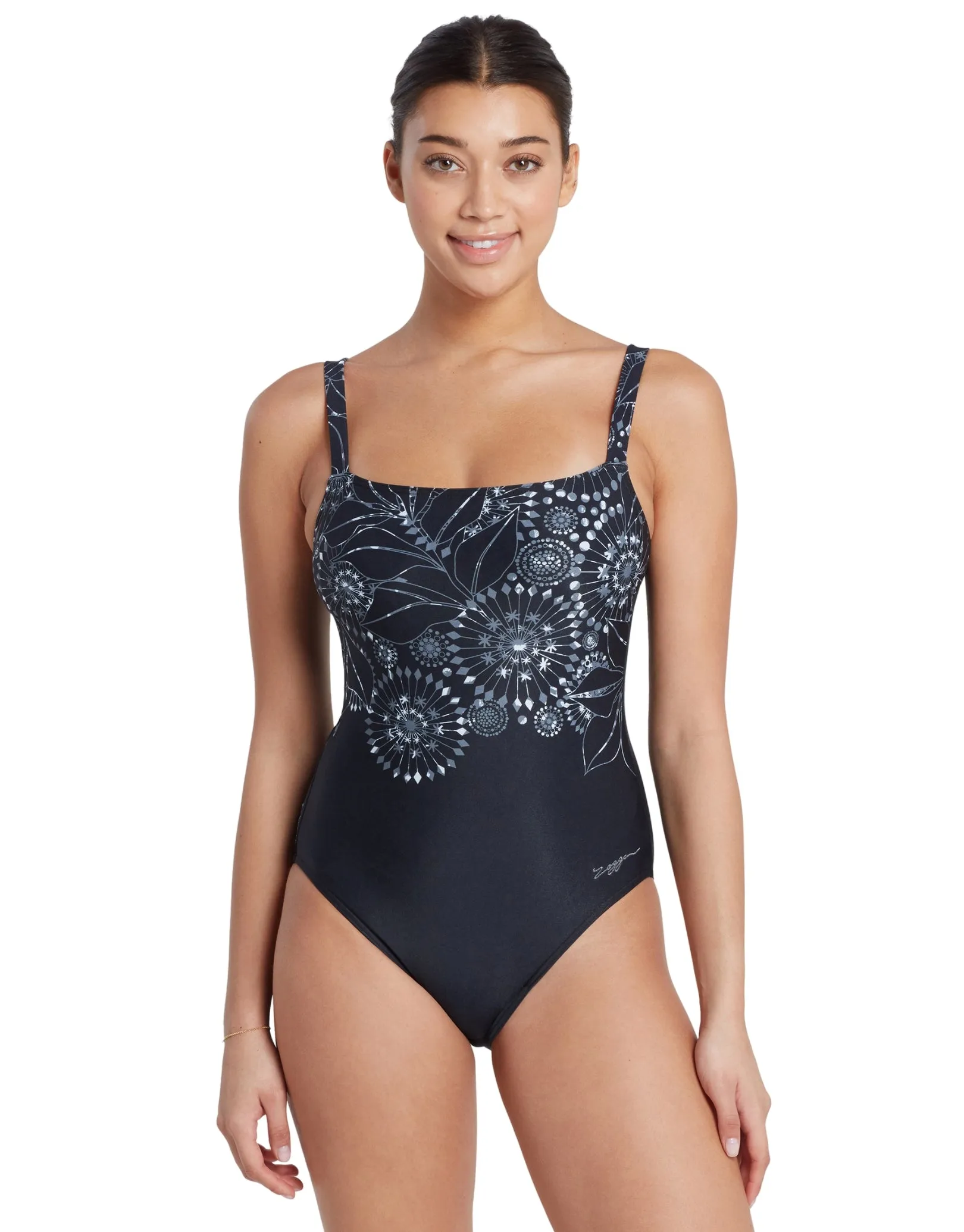 Stellar Adjustable Classicback Swimsuit - Black/White