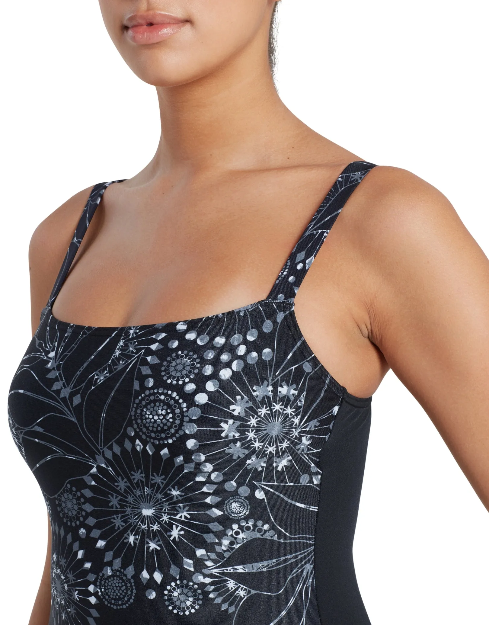 Stellar Adjustable Classicback Swimsuit - Black/White