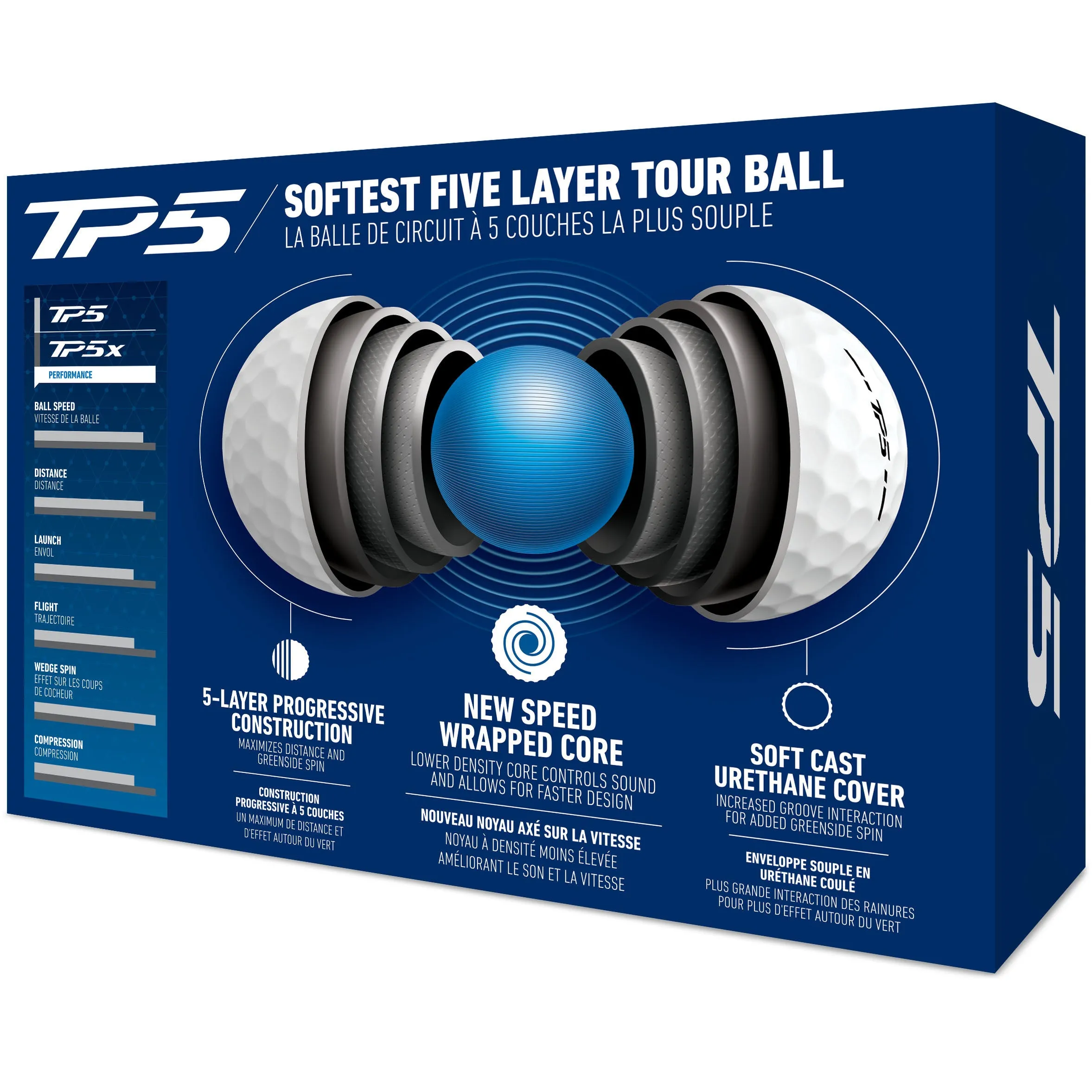 TaylorMade TP5 Golf Balls - White - 12 Pack Personalised Text