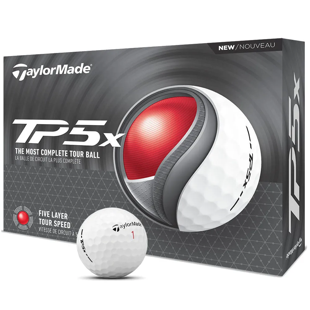 TaylorMade TP5x Golf Balls - White - 12 Pack Personalised Text