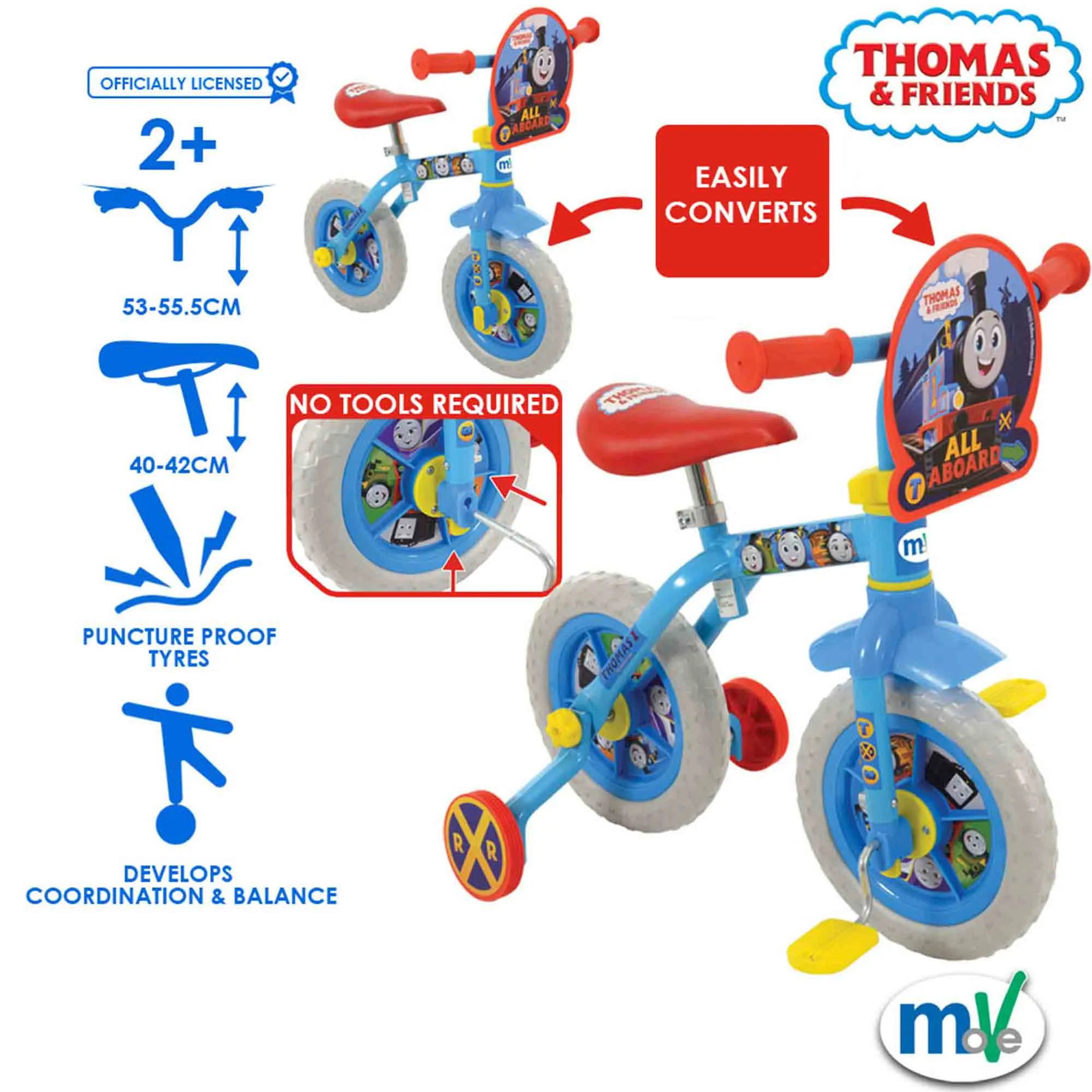 Thomas and Friends 2-in-1 10" Wheel Size Training Bike